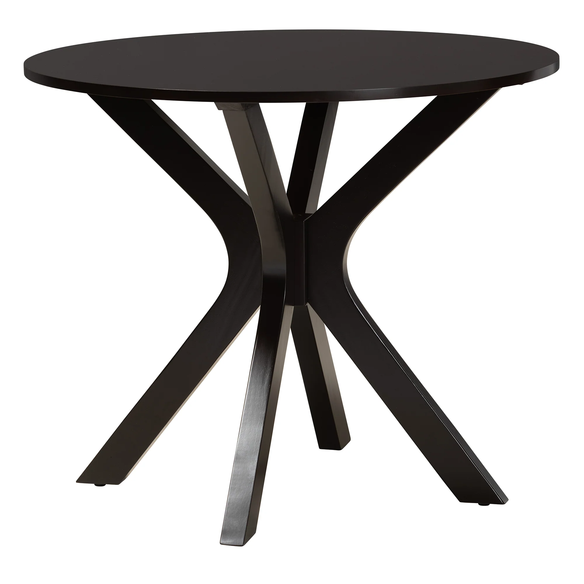 Baxton Studio Maya Modern Grey Fabric and Espresso Brown Finished Wood 5-Piece Dining Set - Image 4