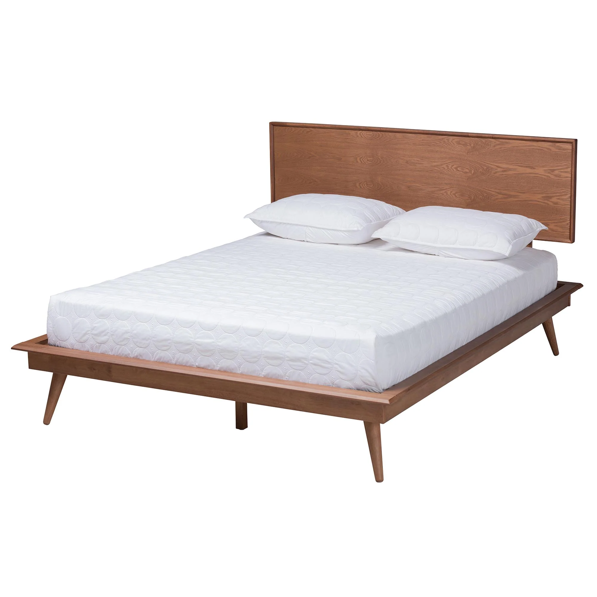 Baxton Studio Melora Mid-Century Modern Walnut Brown Finished Wood and Rattan King Size 5-Piece Bedroom Set - Image 8