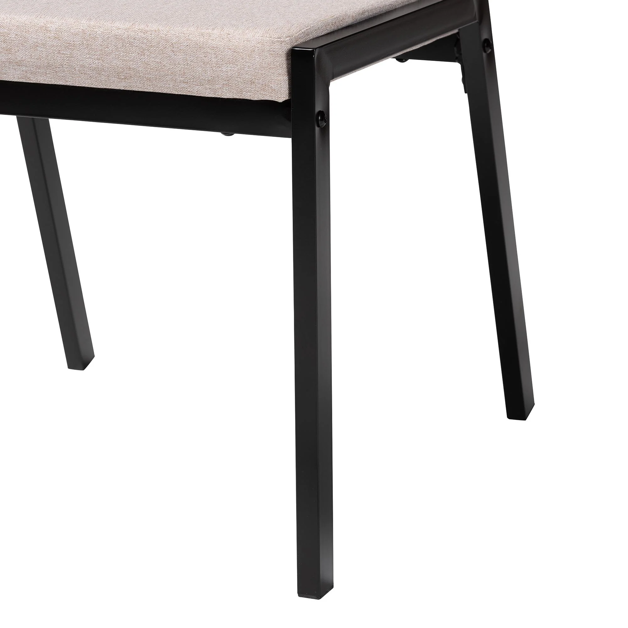 Baxton Studio Revelin Industrial Beige Fabric and Metal Dining Set - Image 9