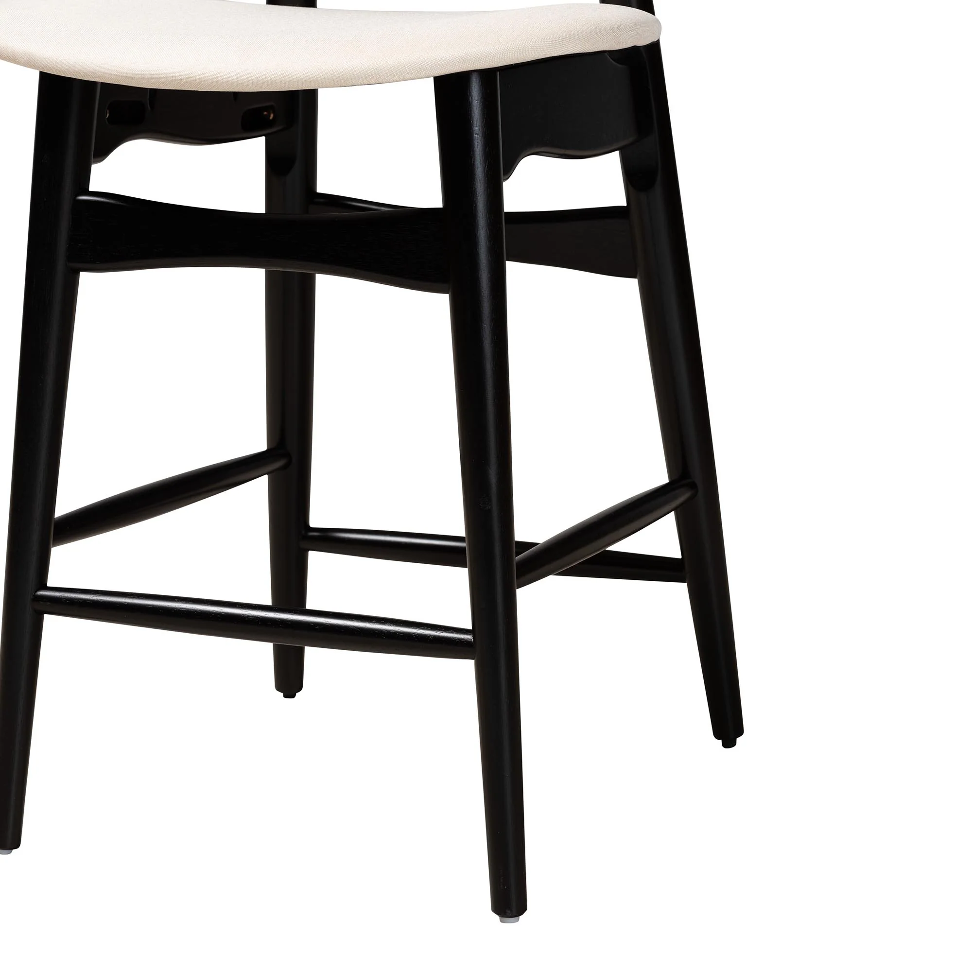 Baxton Studio Tarana Mid-Century Modern Grey Fabric and Walnut Brown Finished Wood 2-Piece Counter Stool Set - Image 24