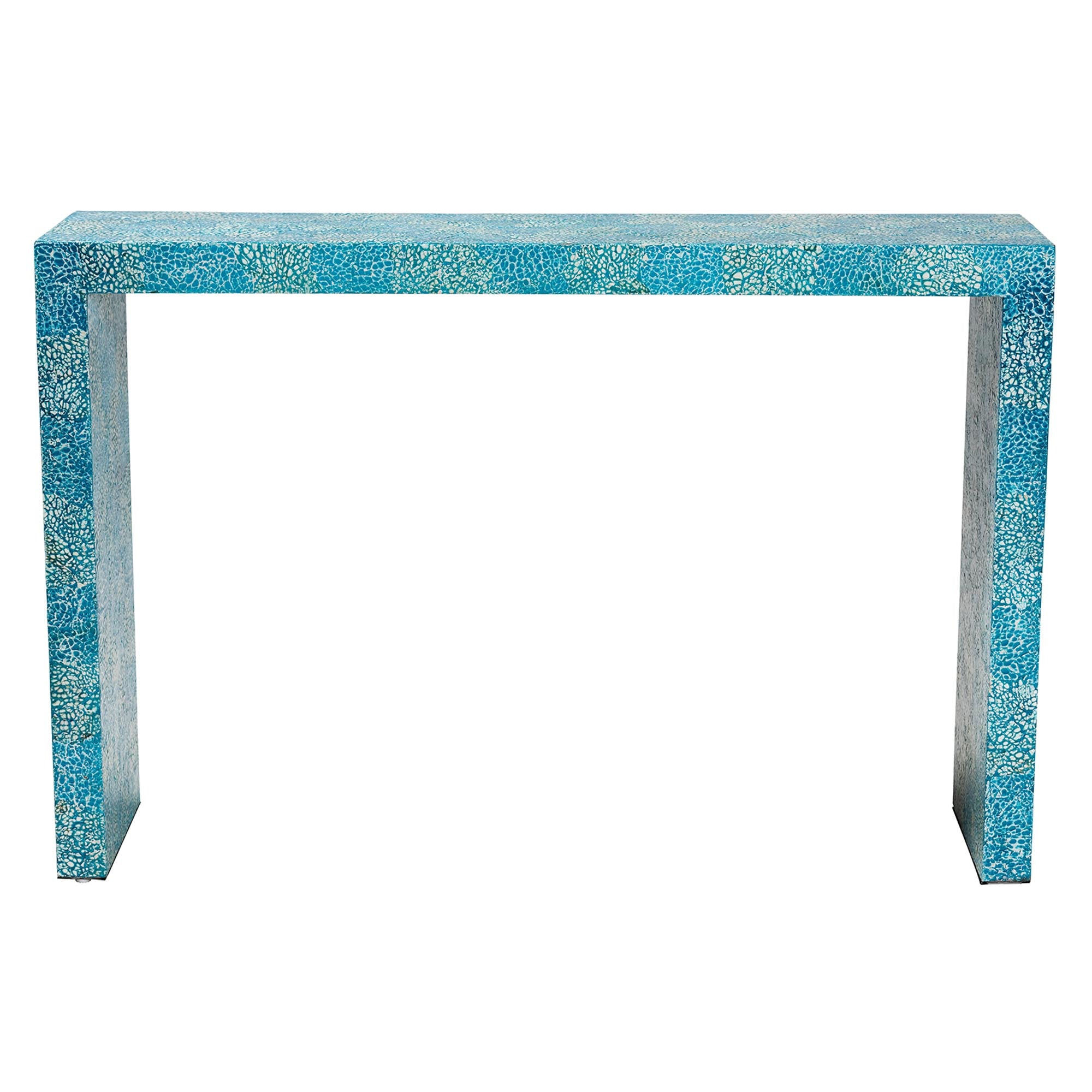 Baxton Studio Veruca Modern Bohemian Blue Mother of Pearl Console Table - Image 3