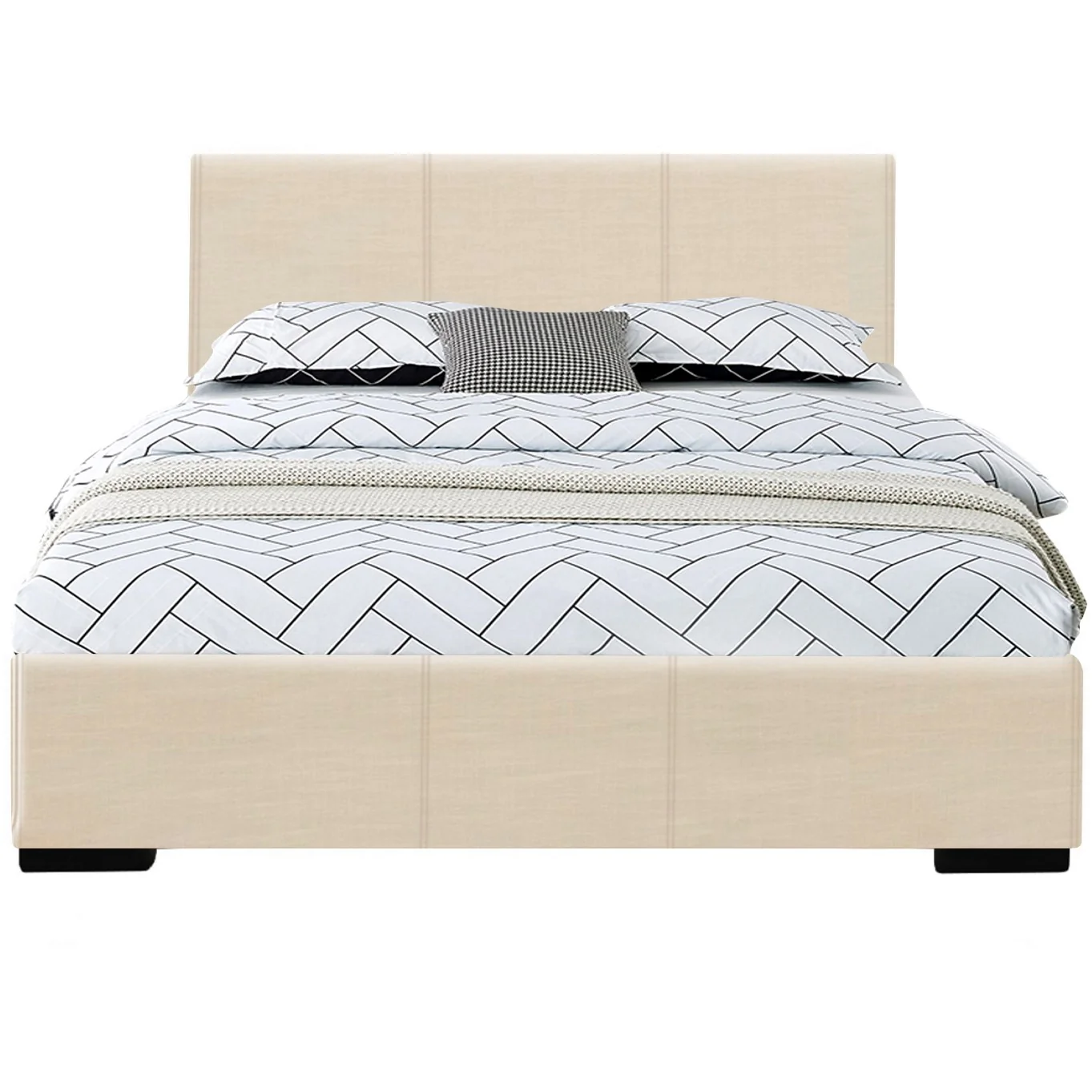 Beige Platform Full Bed By Homeroots