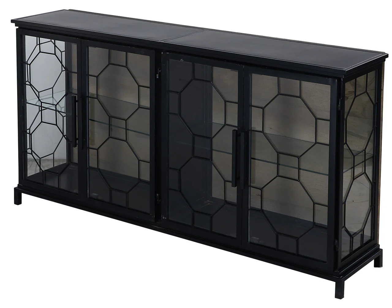 Berkshire 4 Door Metal Display Shelf Collector's Cabinet, Buffet or Credenza 72 Inches
