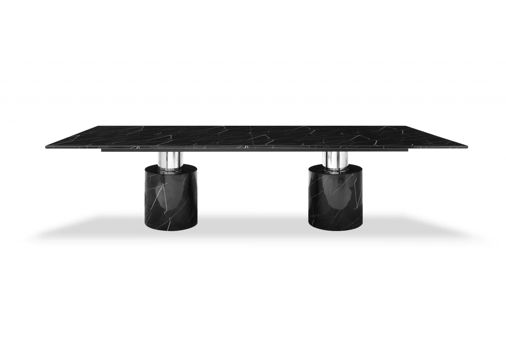 Black Marble Stainless Steel Dining Table By Homeroots - Image 2