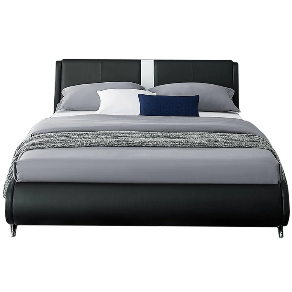 Black Platform King Bed With Two Nightstands By Homeroots - 397020 - Image 3