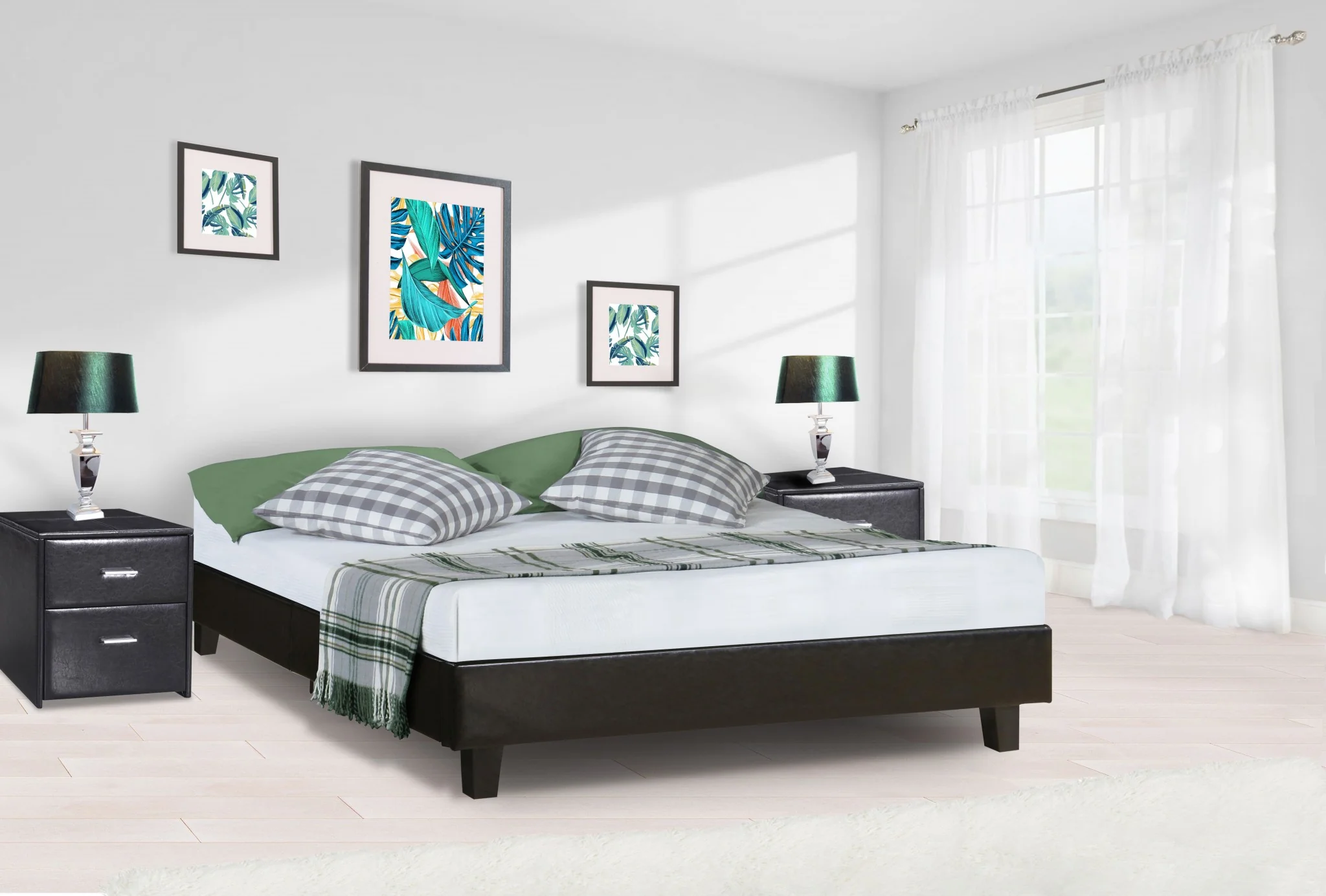 Black Platform Queen Bed By Homeroots - 397005