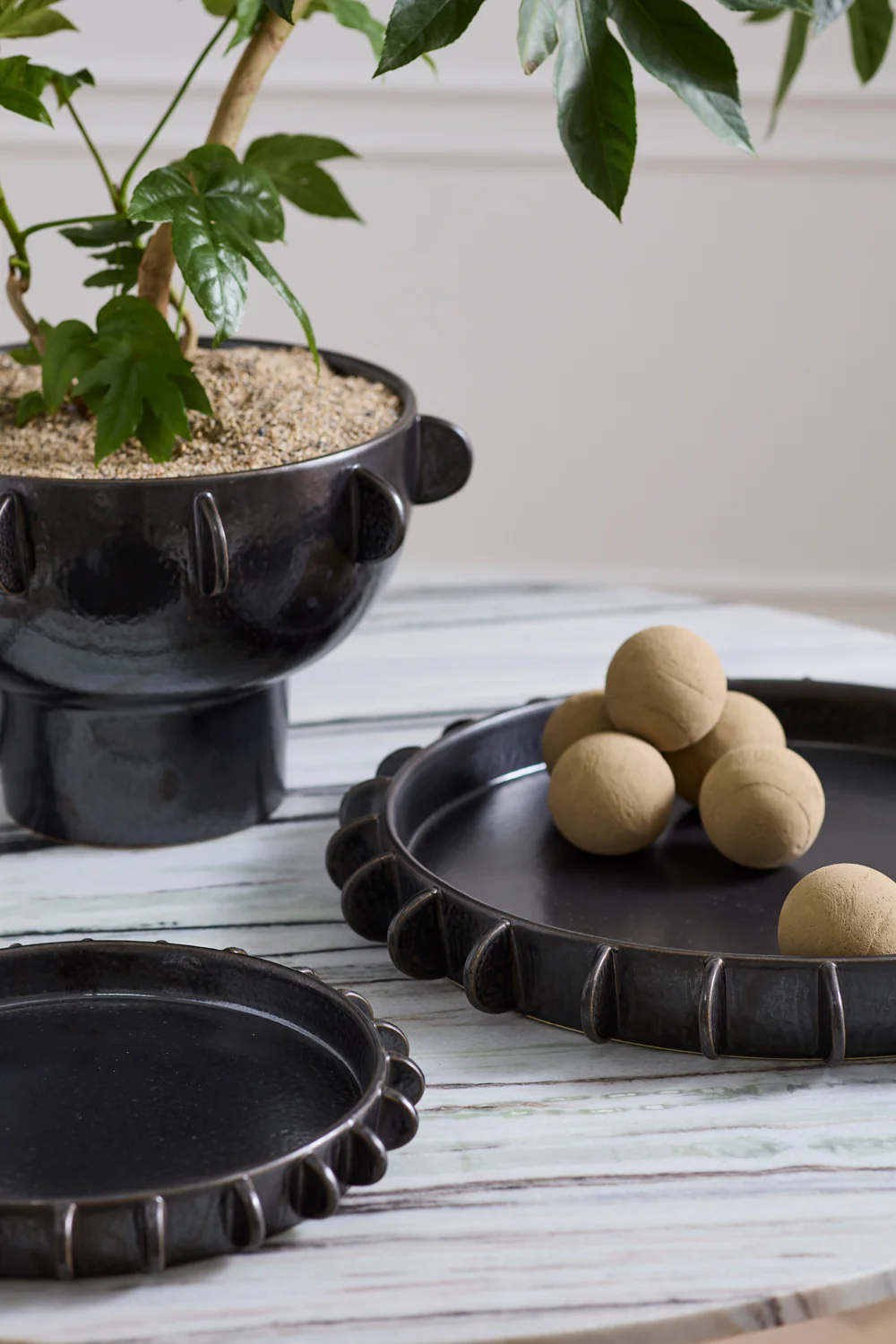 Black Reverie Tray By Accent Decor