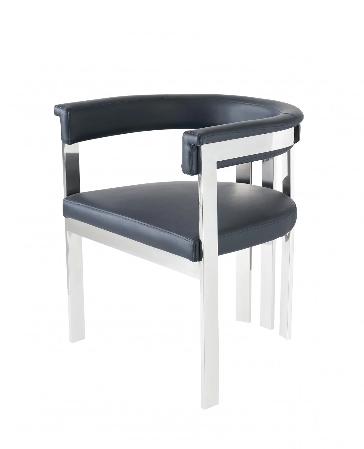 Black Silver Dining Chair By Homeroots