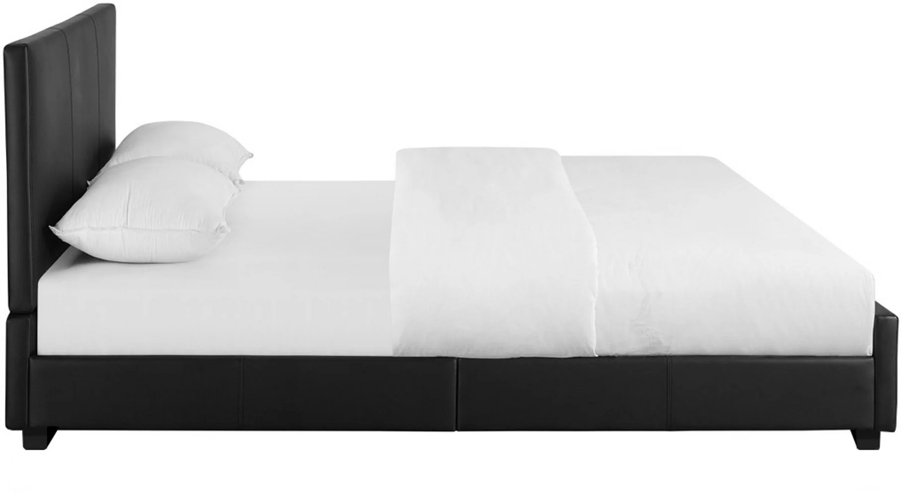 Black Upholstered King Platform Bed By Homeroots - Image 4
