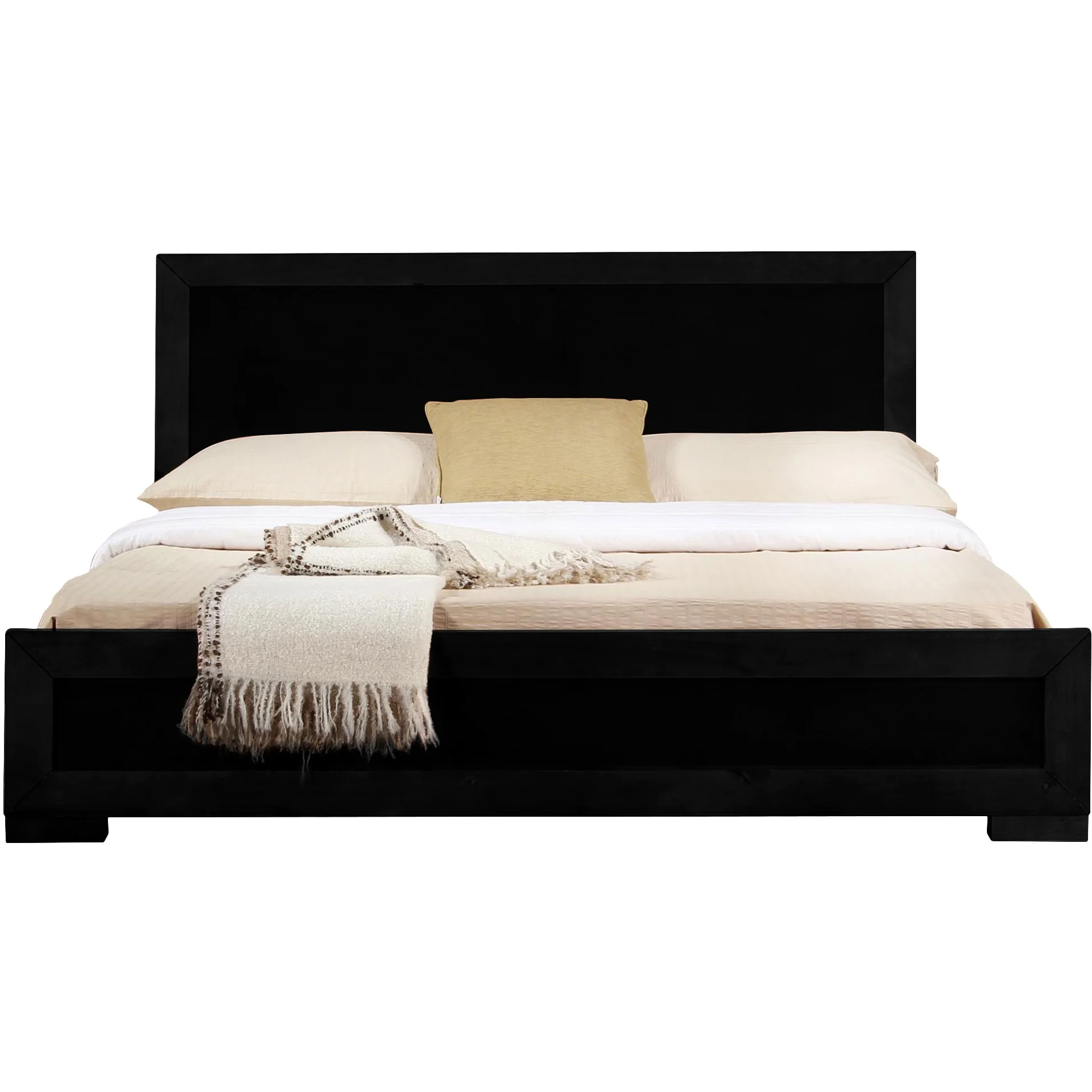 Black Wood Twin Platform Bed By Homeroots - 397111 - Image 2