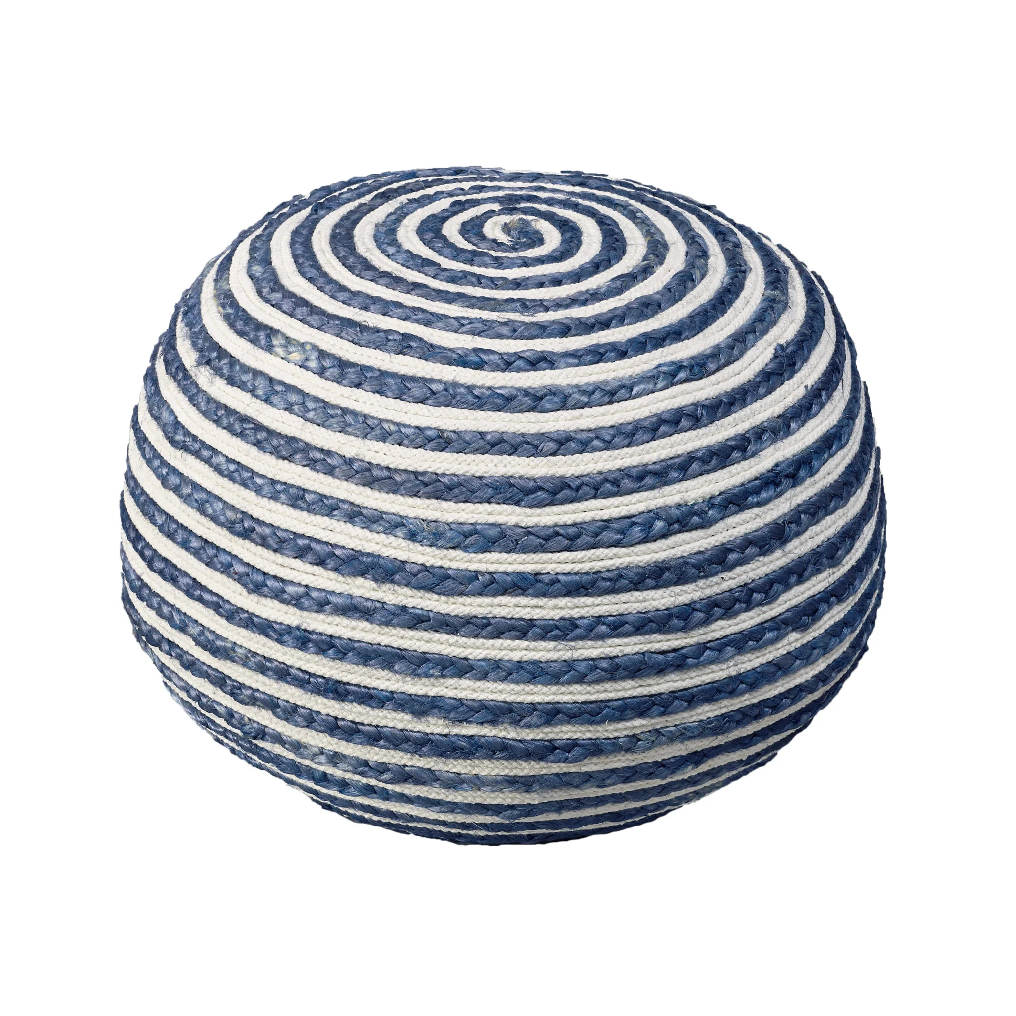 Blue Jute Ottoman By Homeroots