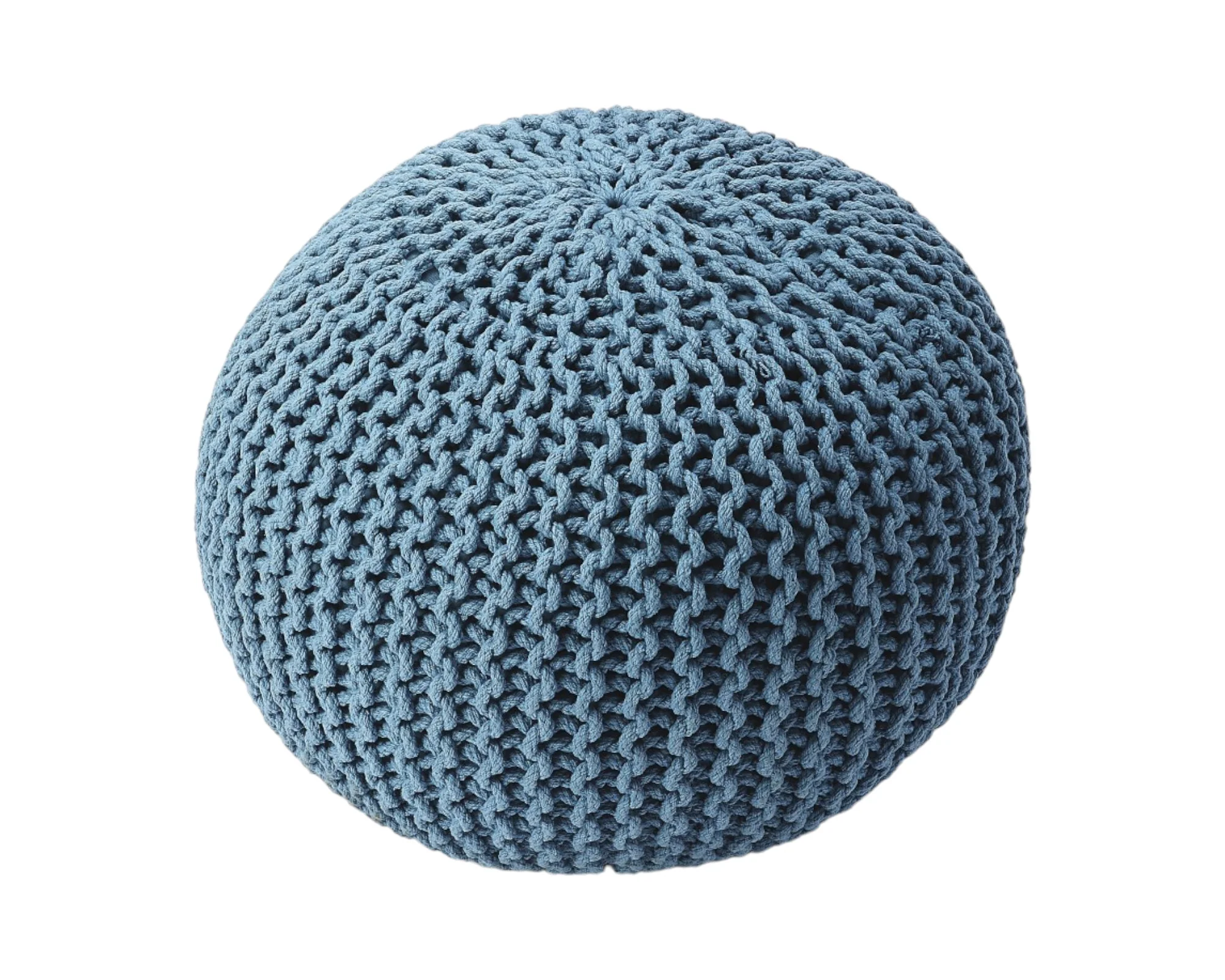 Blue Round Pouf Ottoman By Homeroots