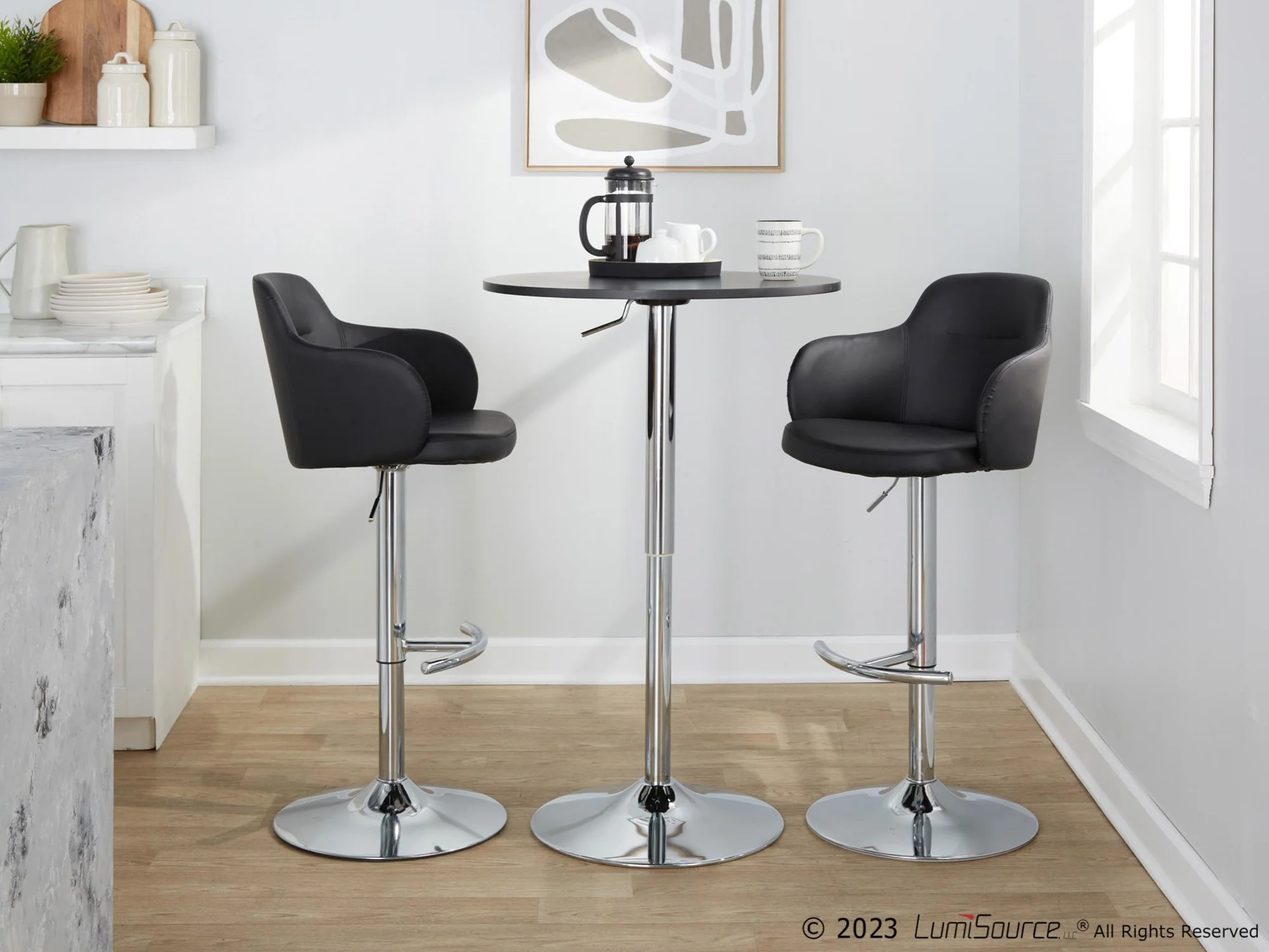 Boyne Adjustable Barstool - Set of 2 By LumiSource - BS-BOYNEPU-RT2 CHRBK2 - Image 4