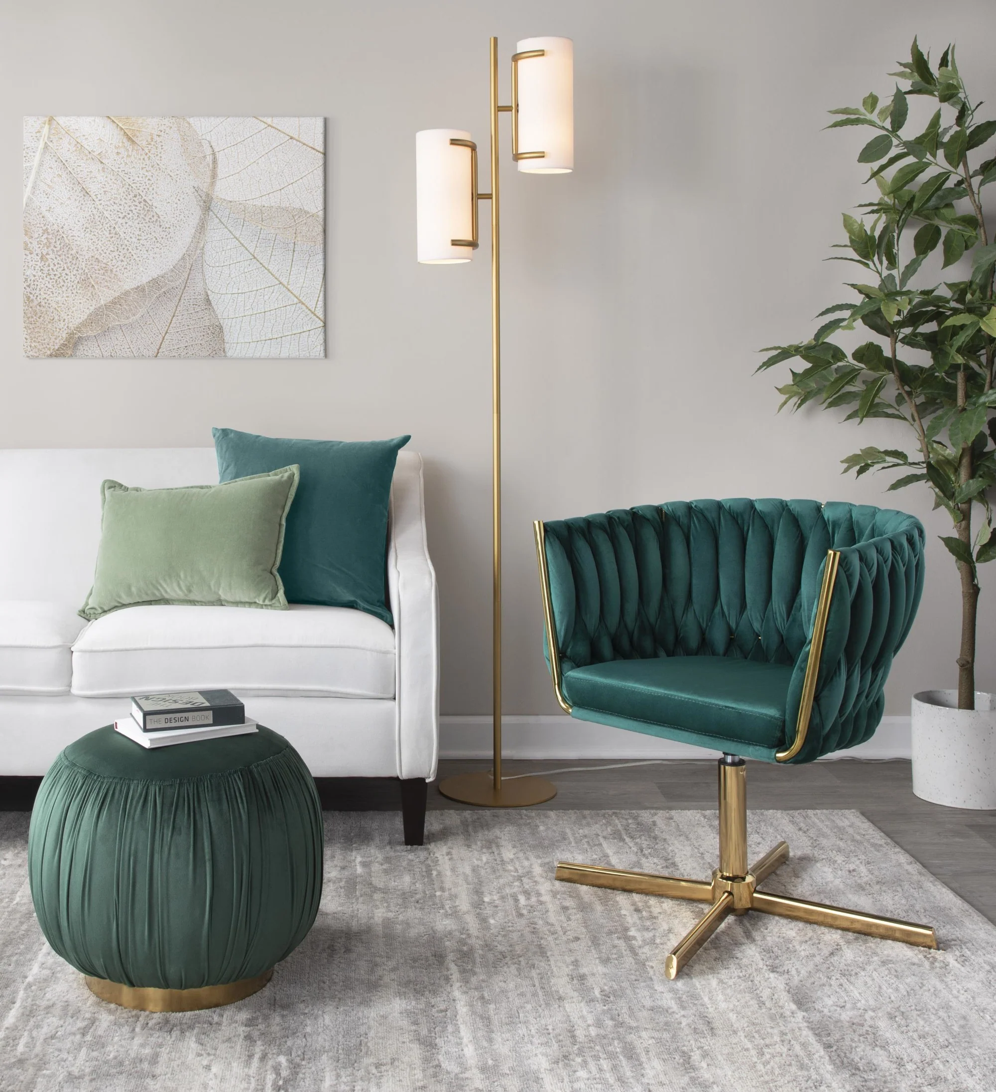 Braided Renee Chair Green By LumiSource