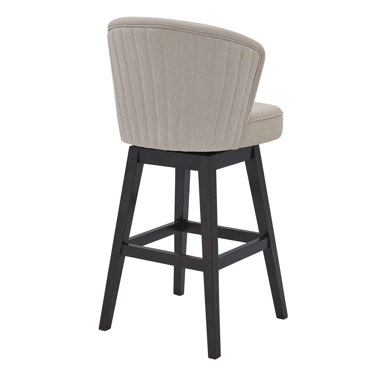 Brandy 26" Counter Height Swivel Tan Fabric and Espresso Wood Bar Stool By Armen Living - Image 7