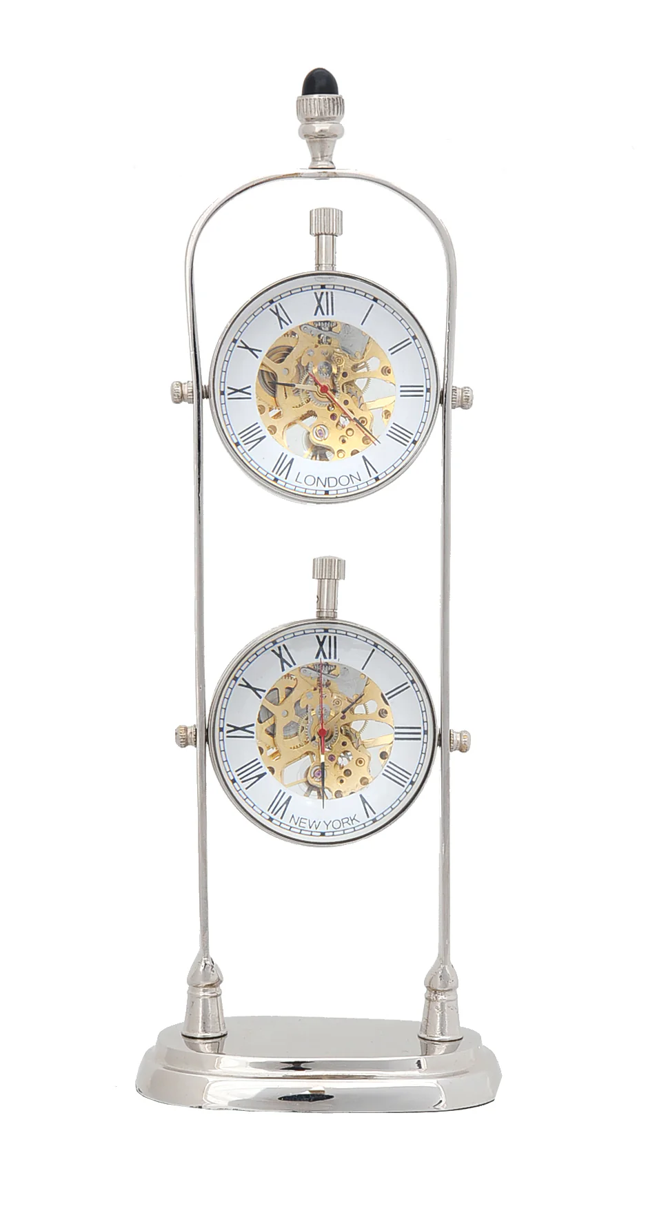 Brass See Thru Clock Double By Homeroots