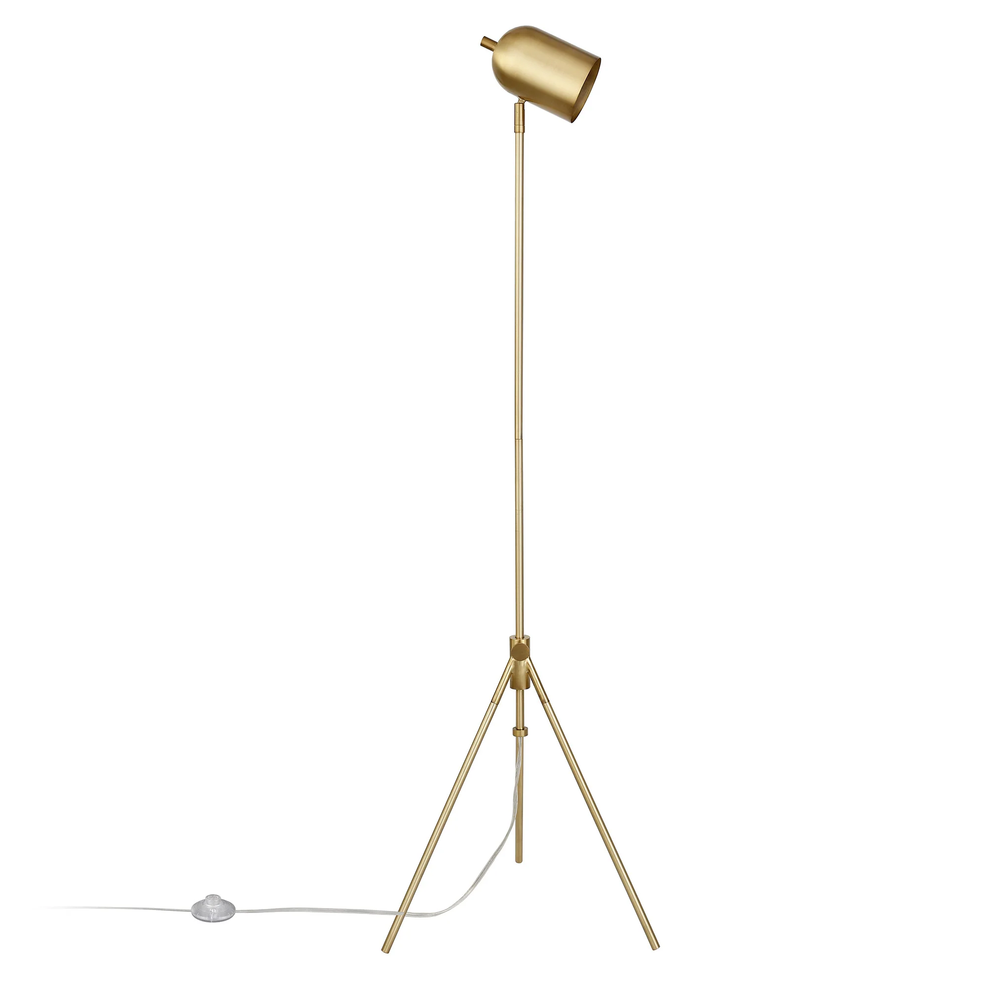 Brass Tripod Floor Lamp With Brass Dome Shade By Homeroots