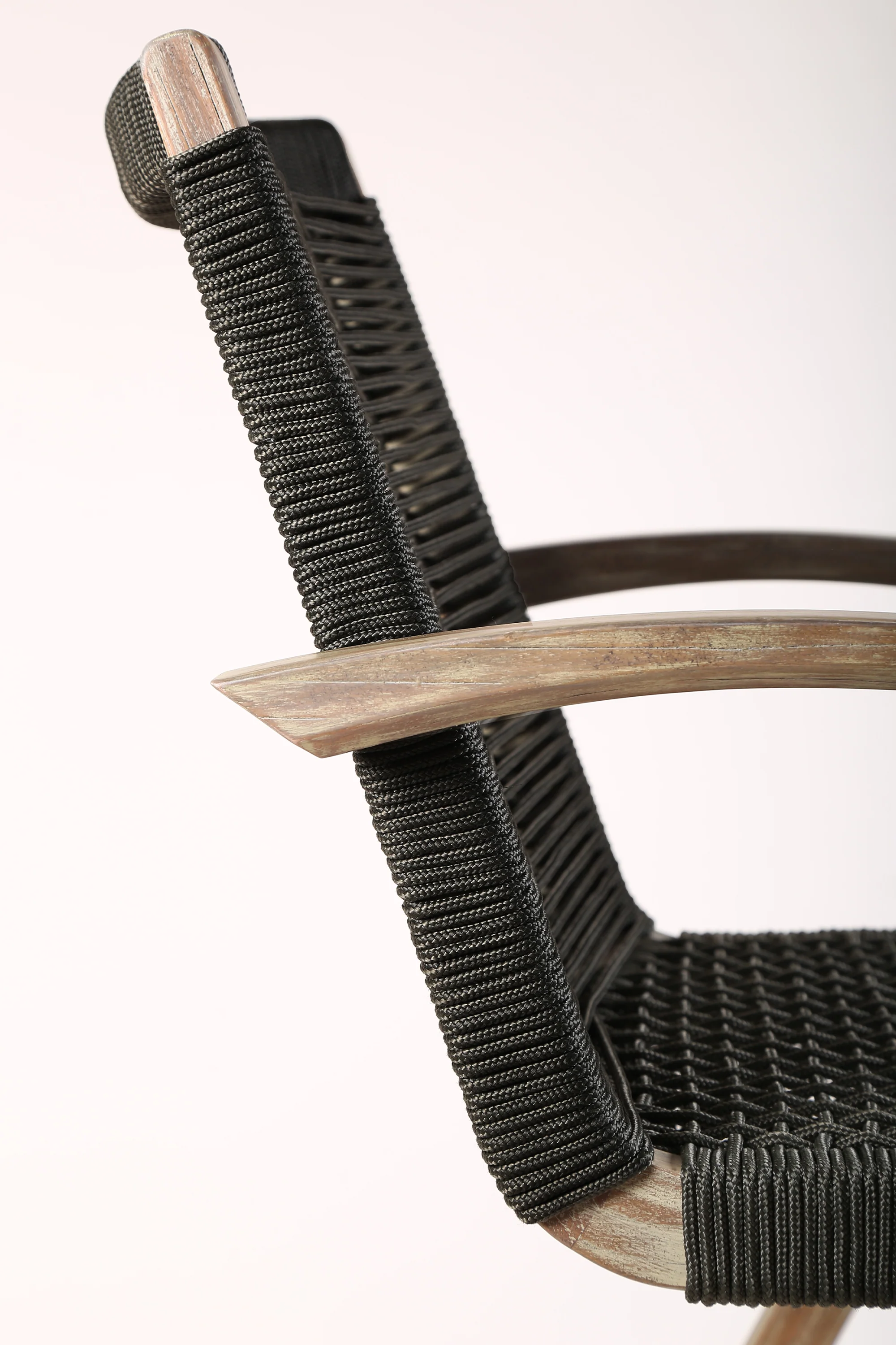 Brielle Outdoor Light Eucalyptus Wood and Charcoal Rope Bar Height Stool By Armen Living - Image 8