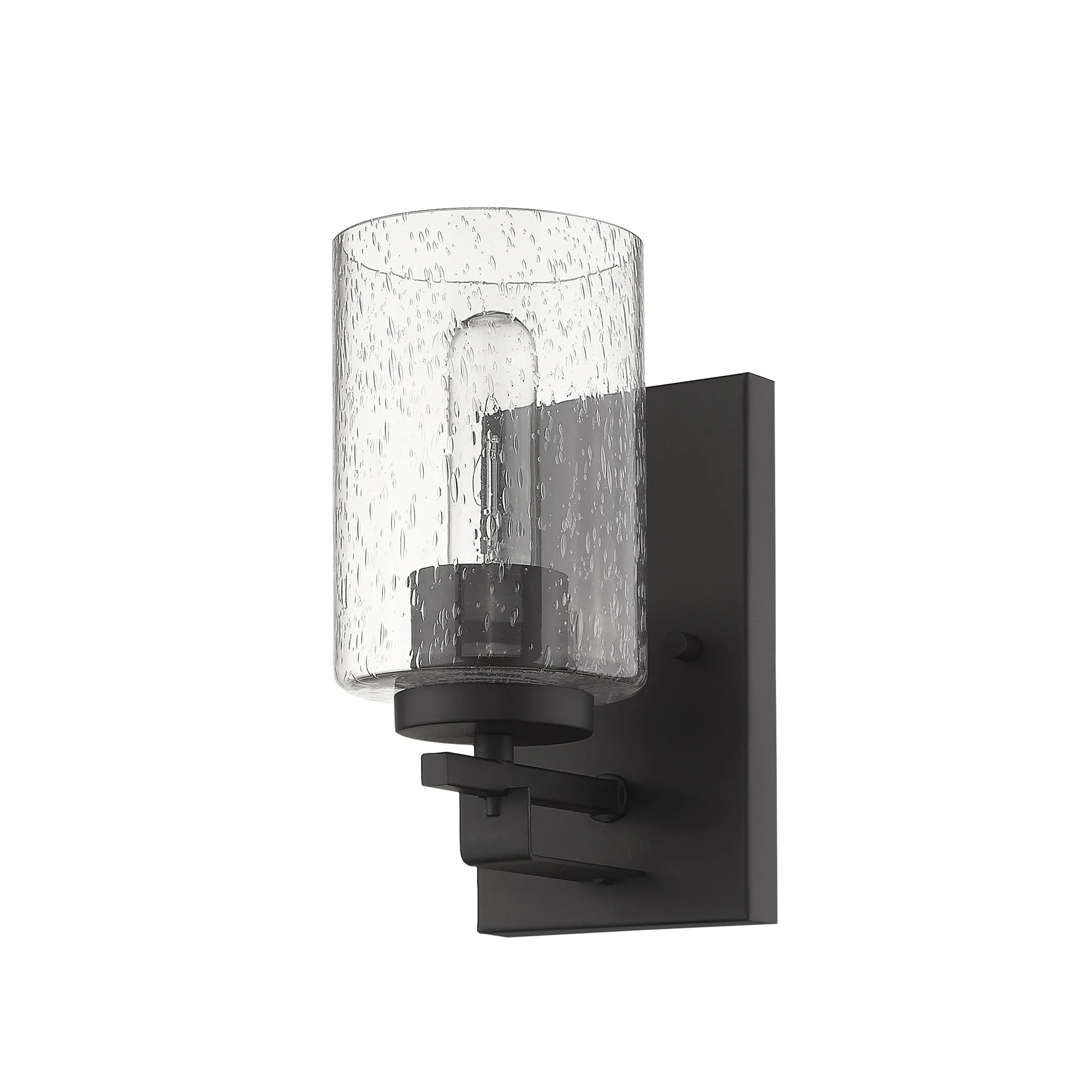 Bronze Metal and Textured Glass Wall Sconce By Homeroots