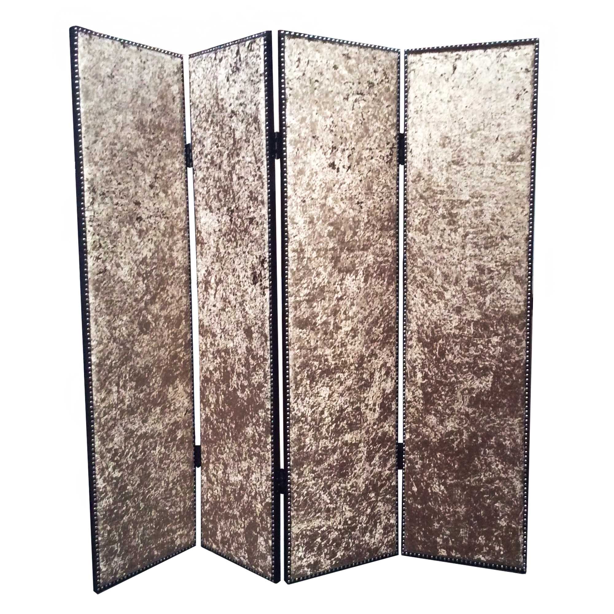 Bronze Wood & Fabric Screen By Homeroots - 274721