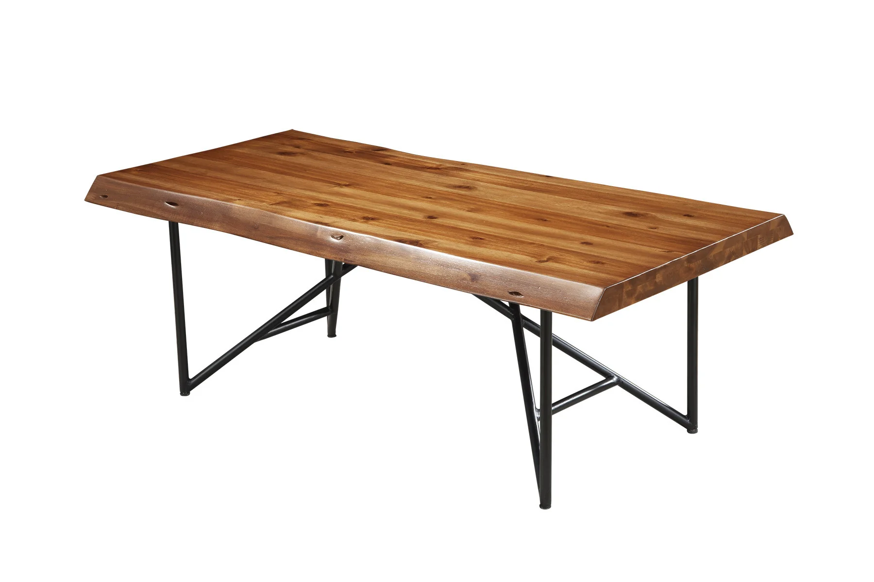 Brown And Black Solid Wood And Metal Coffee Table By Homeroots
