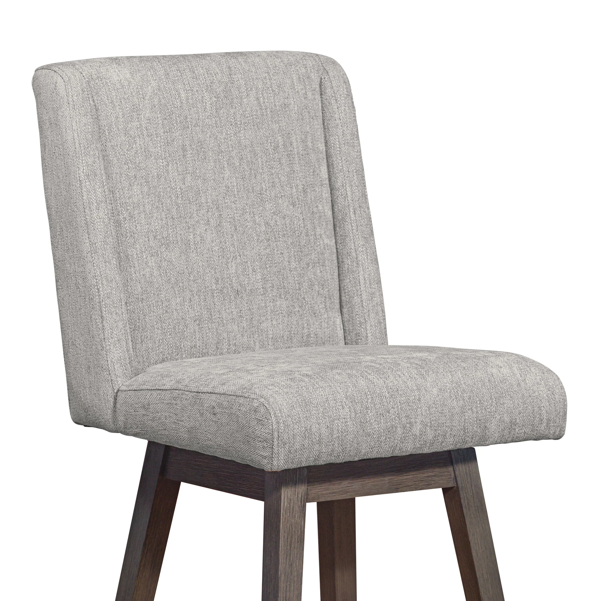 Brown and Gray Fabric and Solid Wood Counter Height Swivel Bar Chair By Homeroots - Image 7