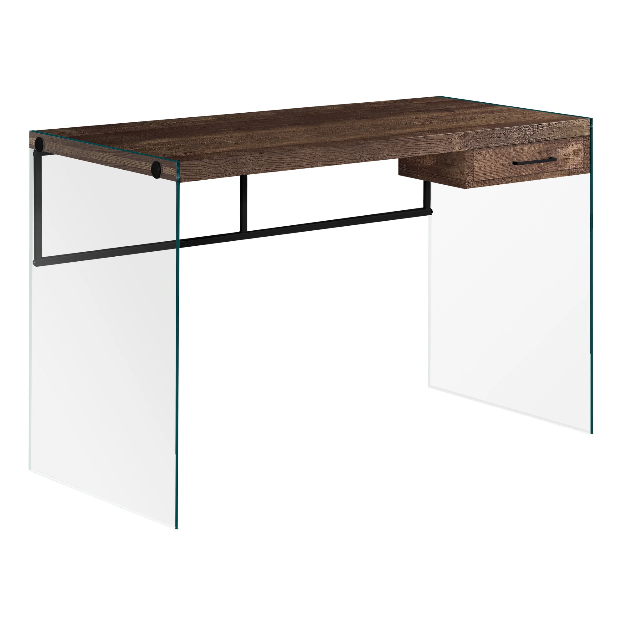 Brown Black Clear Particle Board Computer Desk By Homeroots