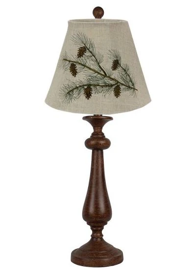Brown Candlestick Forest Pinecone Tree Shade Table Lamp By Homeroots