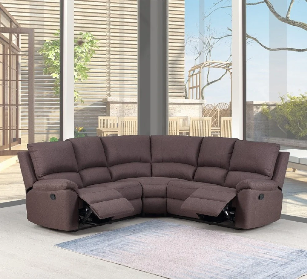 Brown Chenille Reclining Sectional By Homeroots