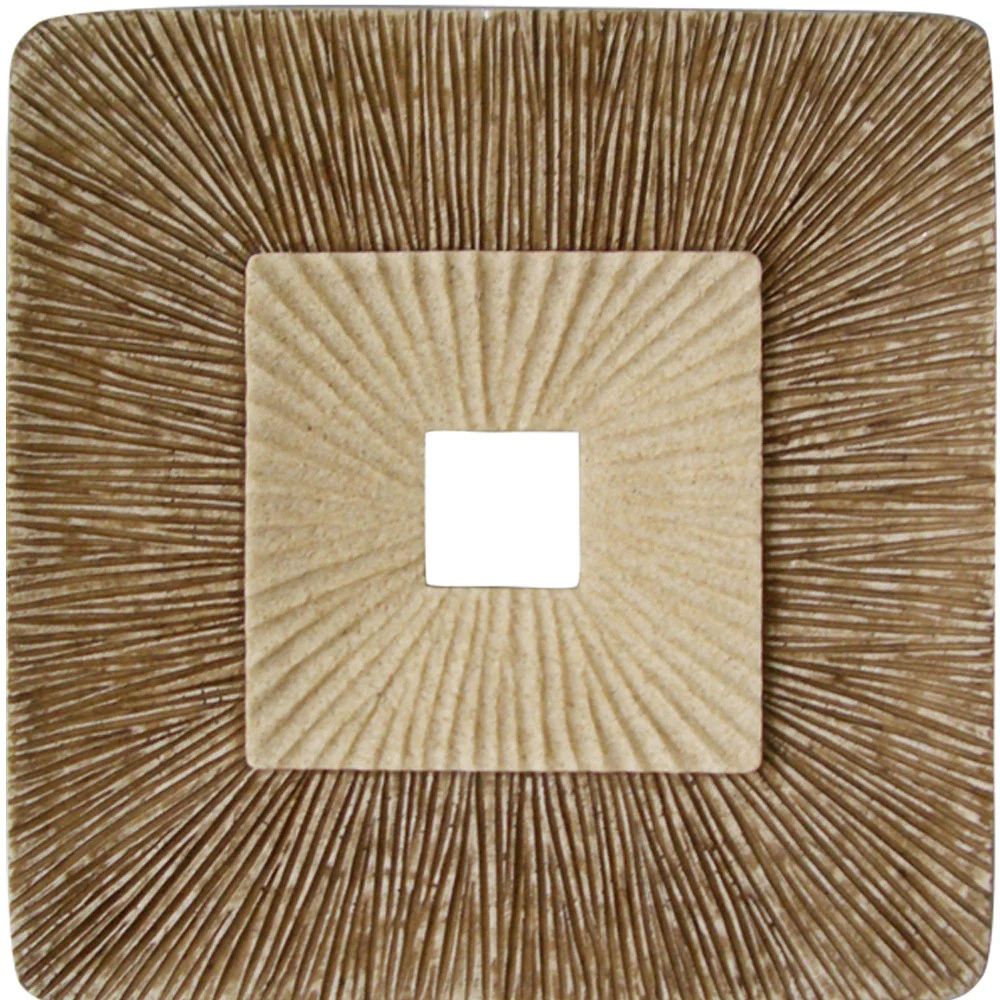 Brown Concave Square Double Layer Ribbed Wall Plaque By Homeroots - 274779 - Image 4