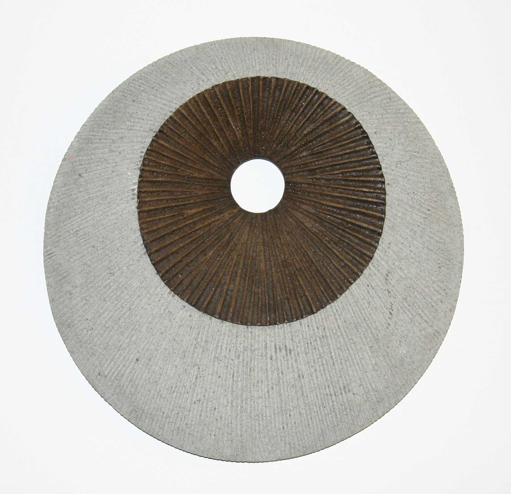 Brown & Gray Round Ribbed Wall Decor By Homeroots - Image 2