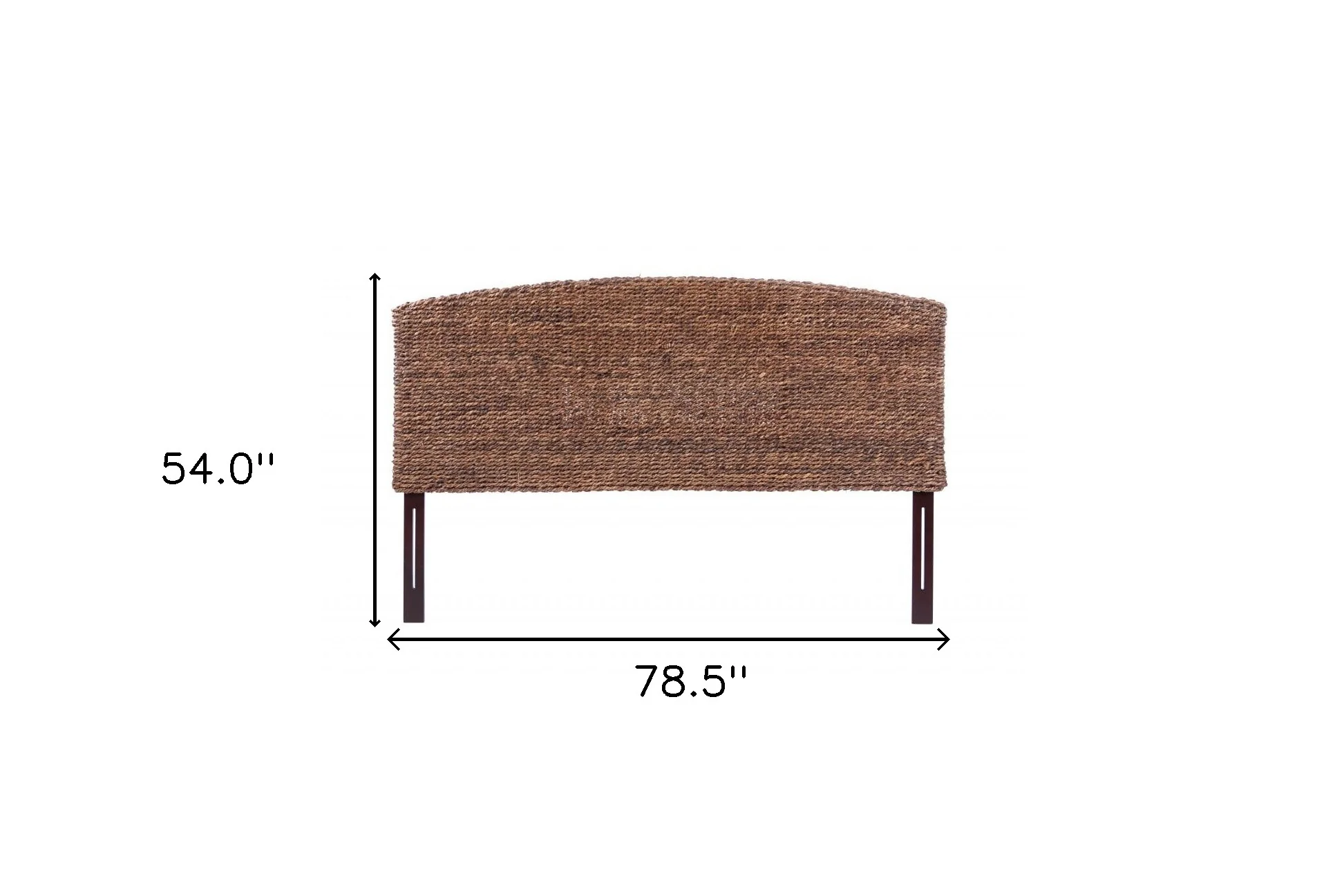 Brown Natural and Rustic Woven Banana Leaf Curved King Size Headboard By Homeroots - Image 7