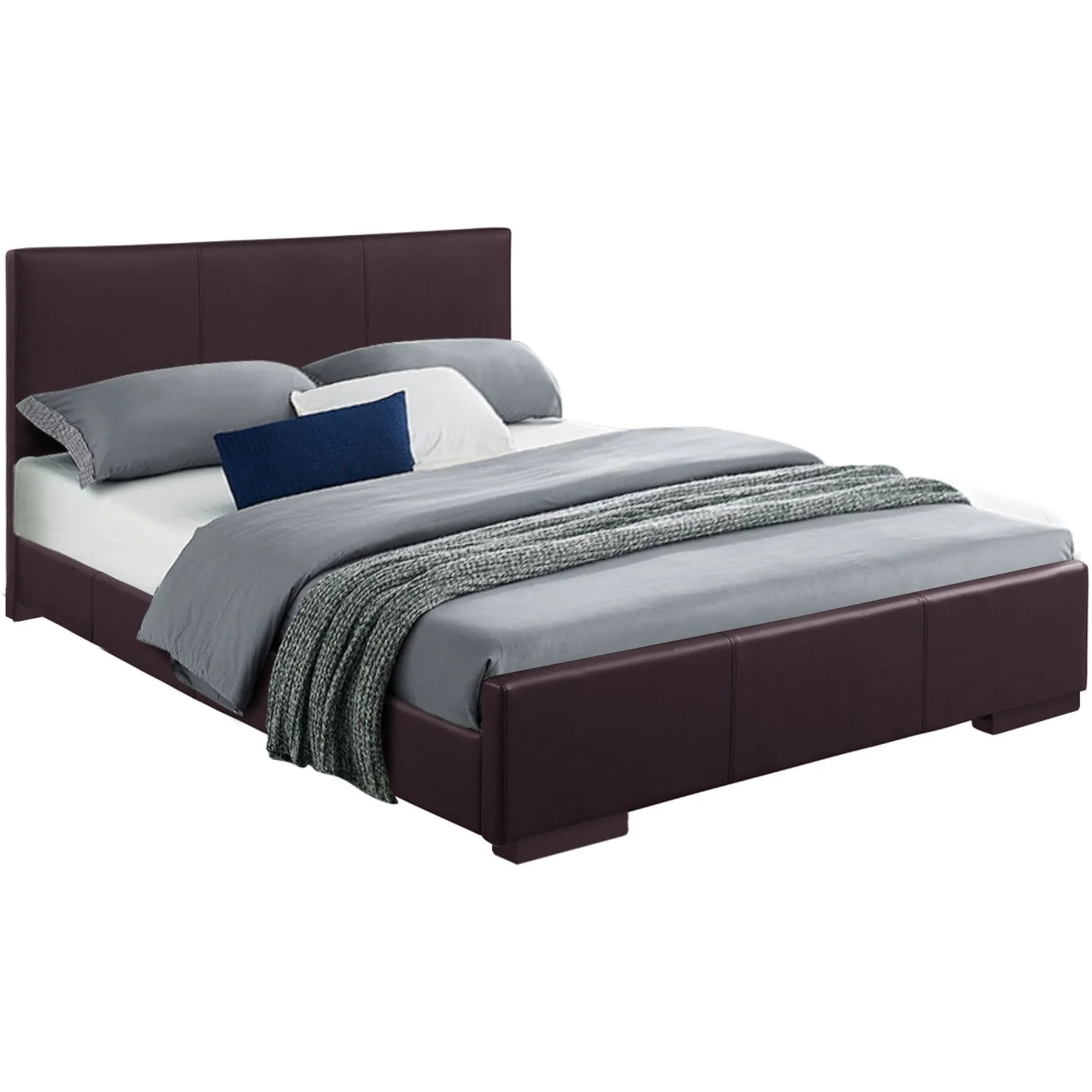 Brown Platform Full Bed By Homeroots - Image 3