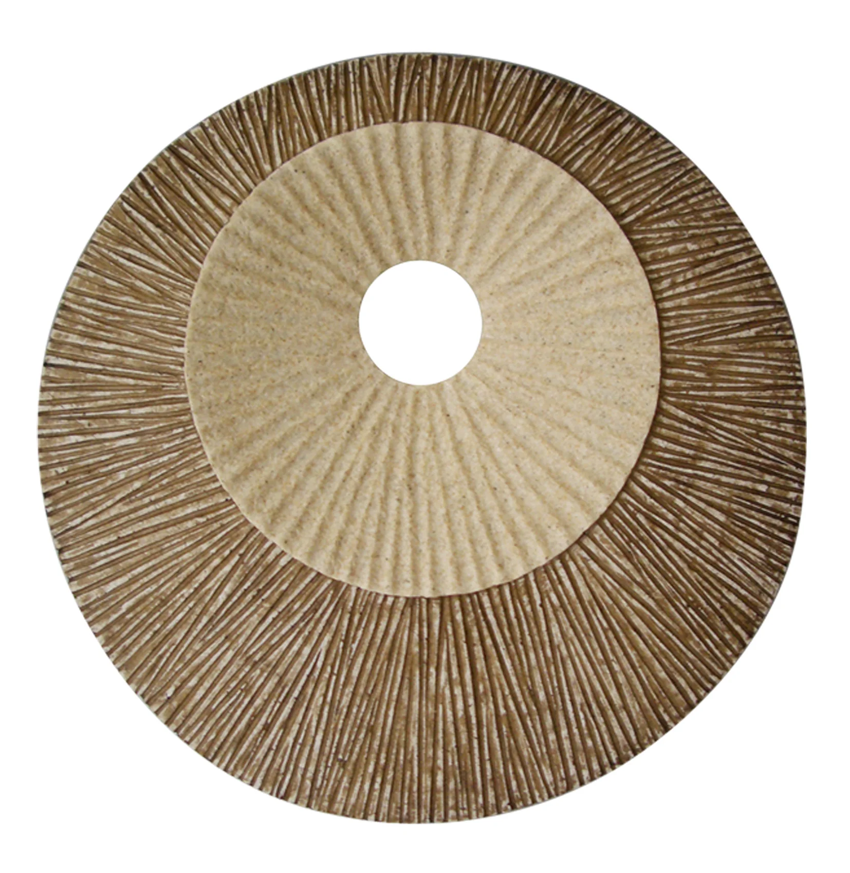 Brown Round Double Layer Ribbed Wall Plaque By Homeroots - 274772
