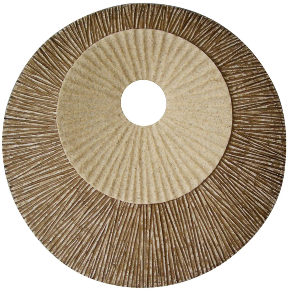 Brown Round Double Layer Ribbed Wall Plaque By Homeroots - 274772 - Image 4
