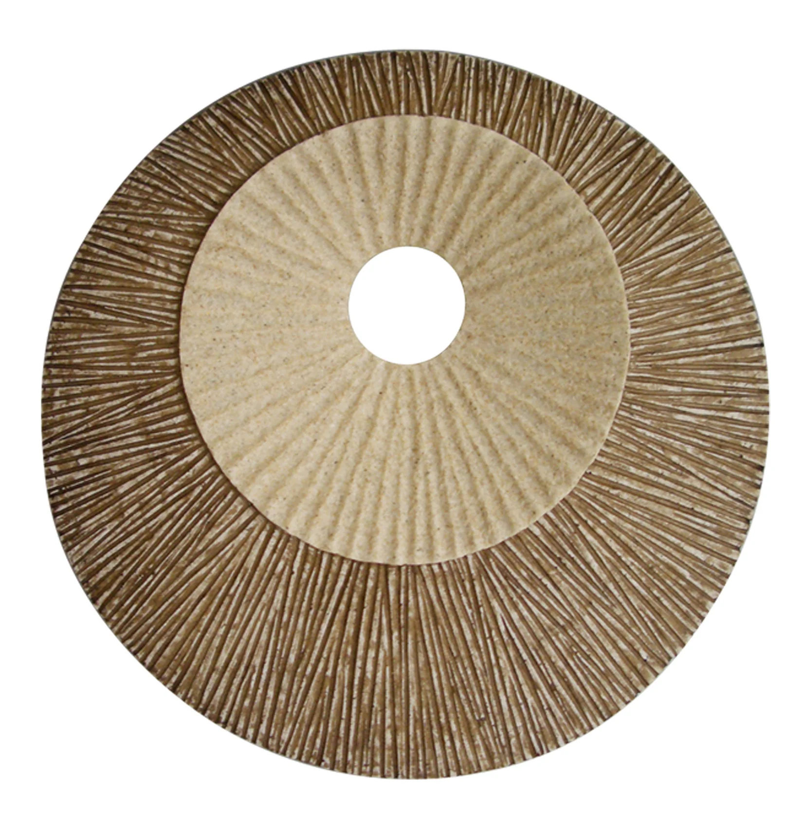 Brown Round Ribbed Wall Plaque By Homeroots - Image 3