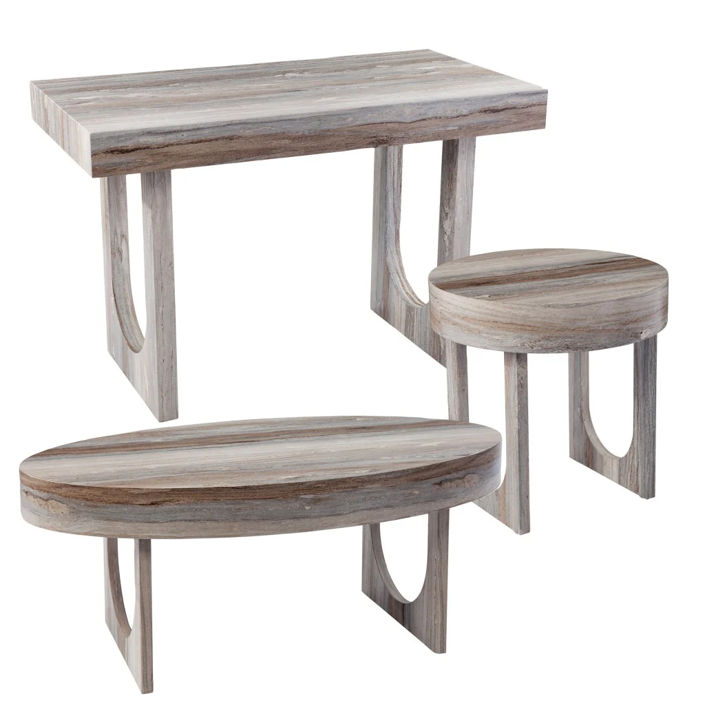 Brown Solid Manufactured Wood Oval Coffee Table By Homeroots - Image 5