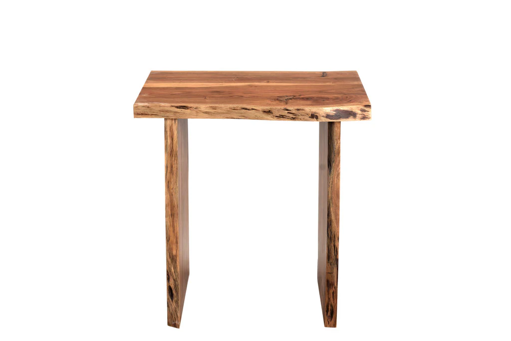 Brown Solid Wood Square End Table By Homeroots