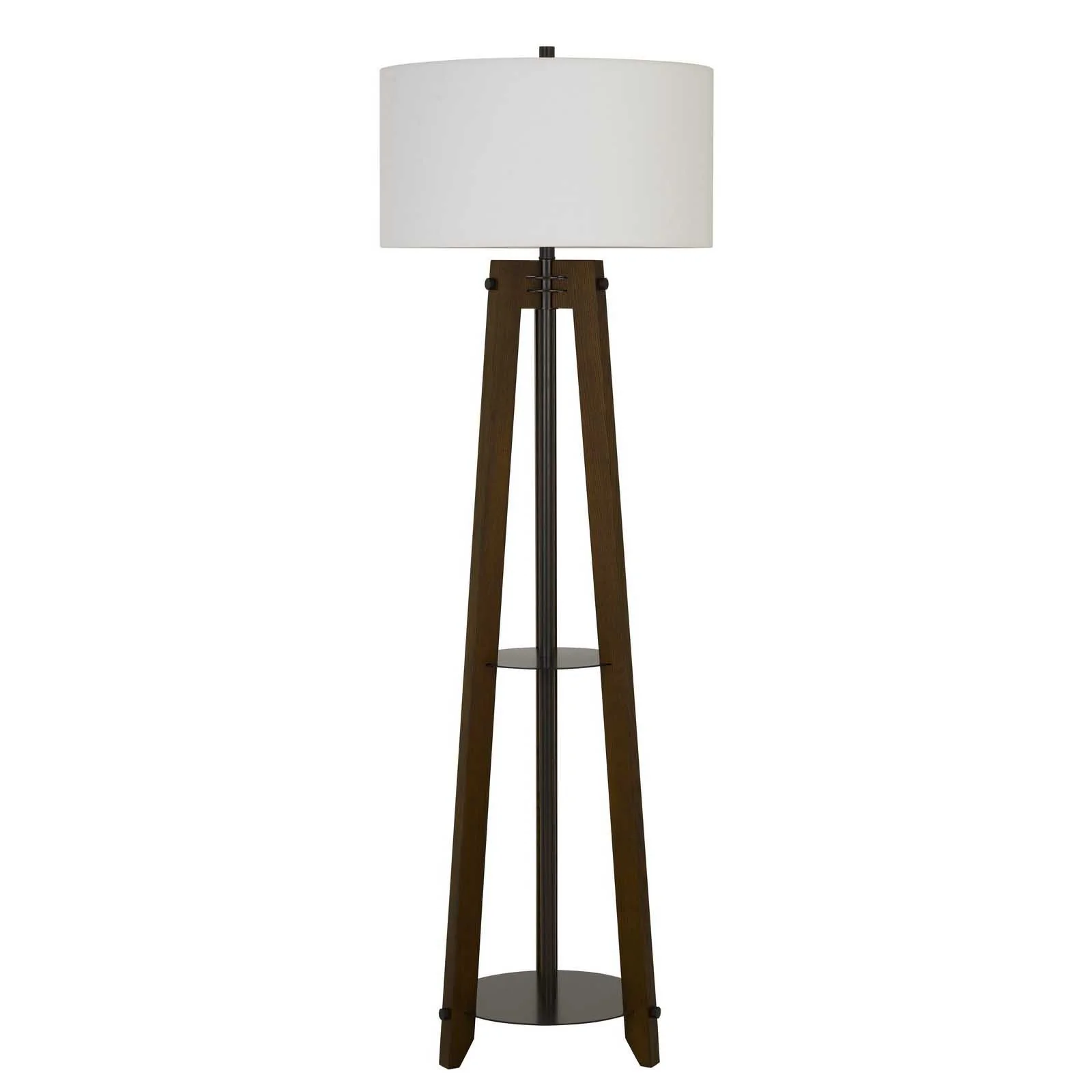 Brown Tripod Floor Lamp With White Rectangular Shade By Homeroots