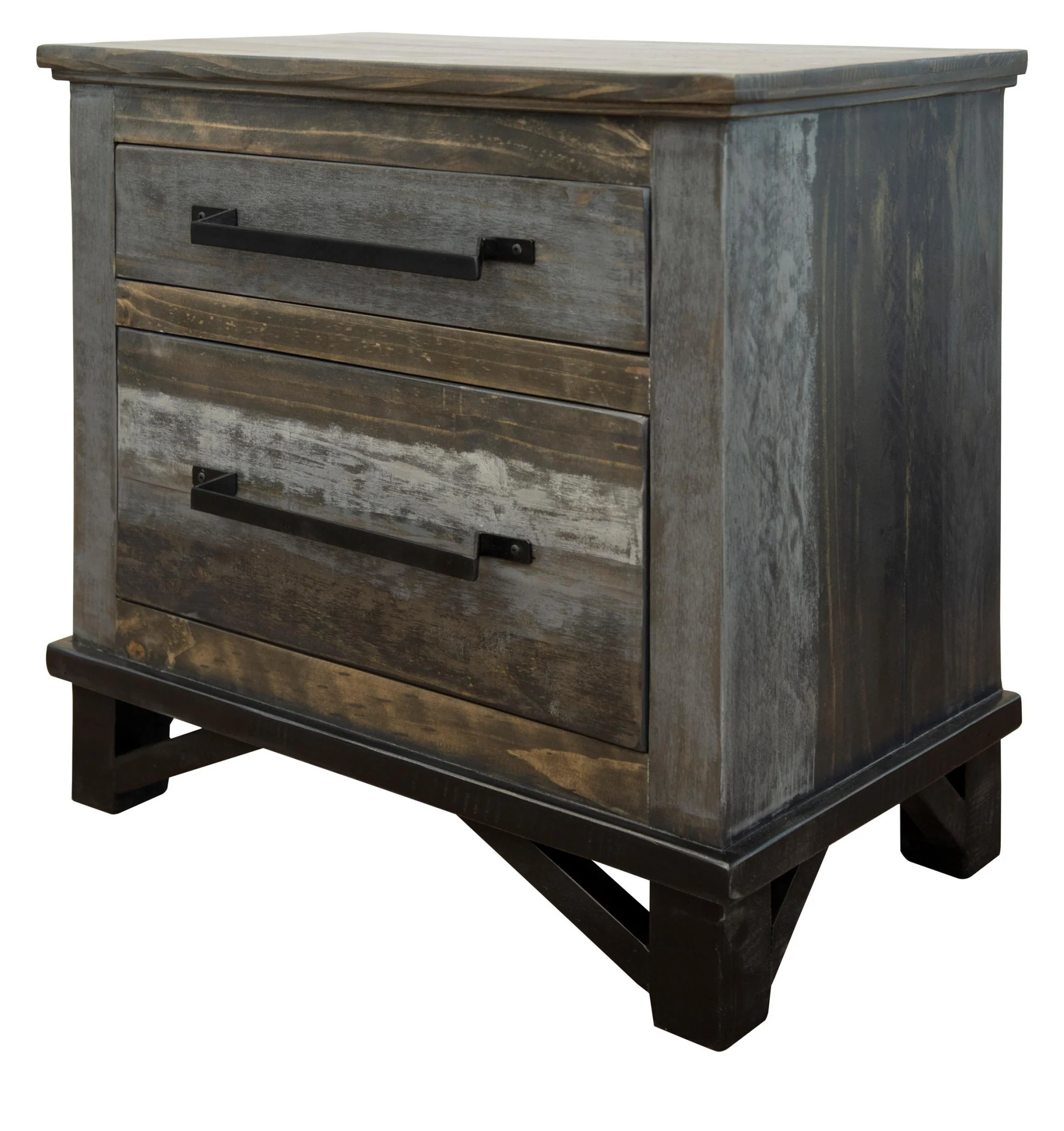 Brown Two Drawer Nightstand By Homeroots