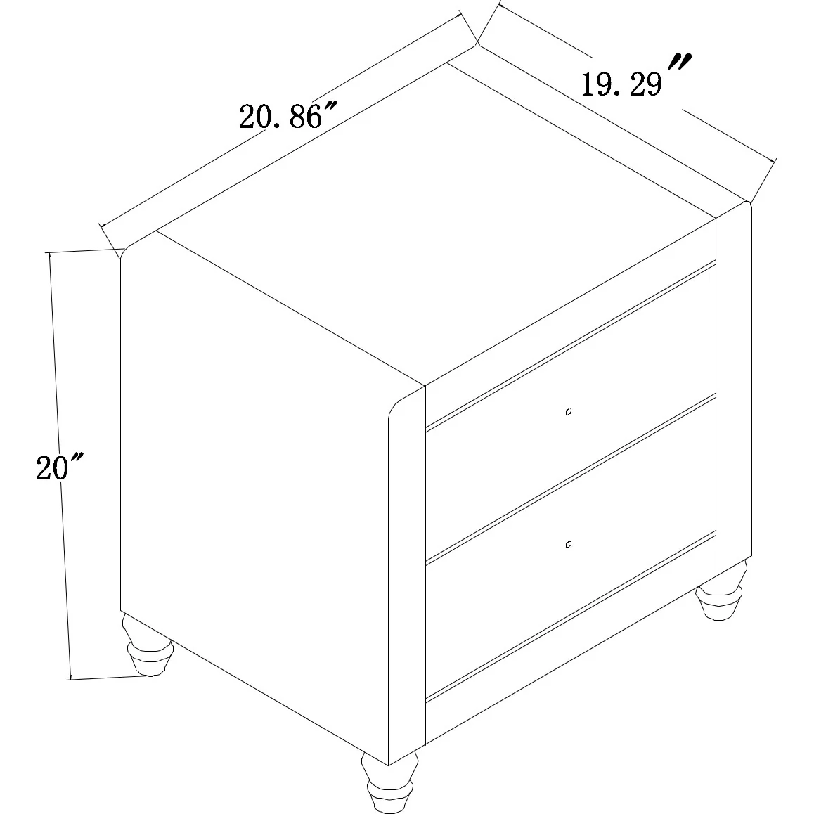 Brown Upholstered 2 Drawer Nightstand By Homeroots - Image 20