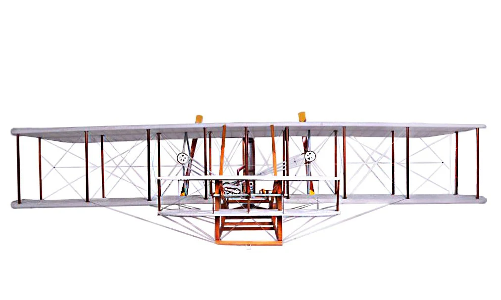 c1903 Wright Brothers 8" Cedar Wood Replica Plane Model By Homeroots