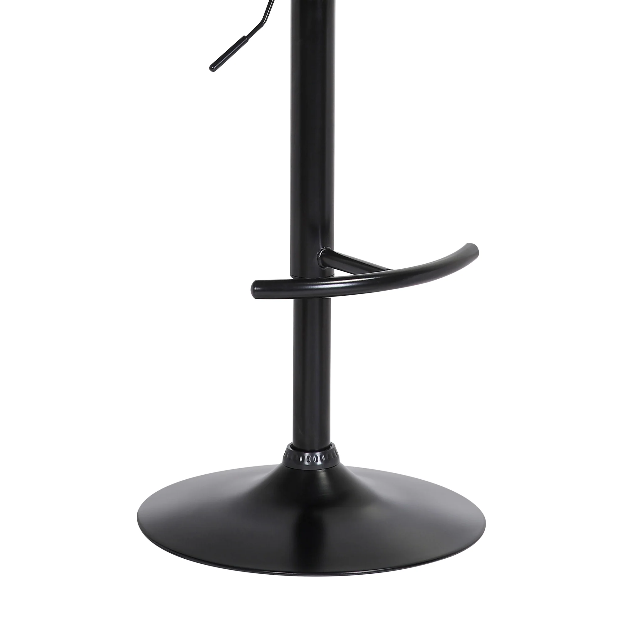 Calista Adjustable Bar Stool in Grey Faux Leather with Golden Bronze and Black Metal By Armen Living - Image 8