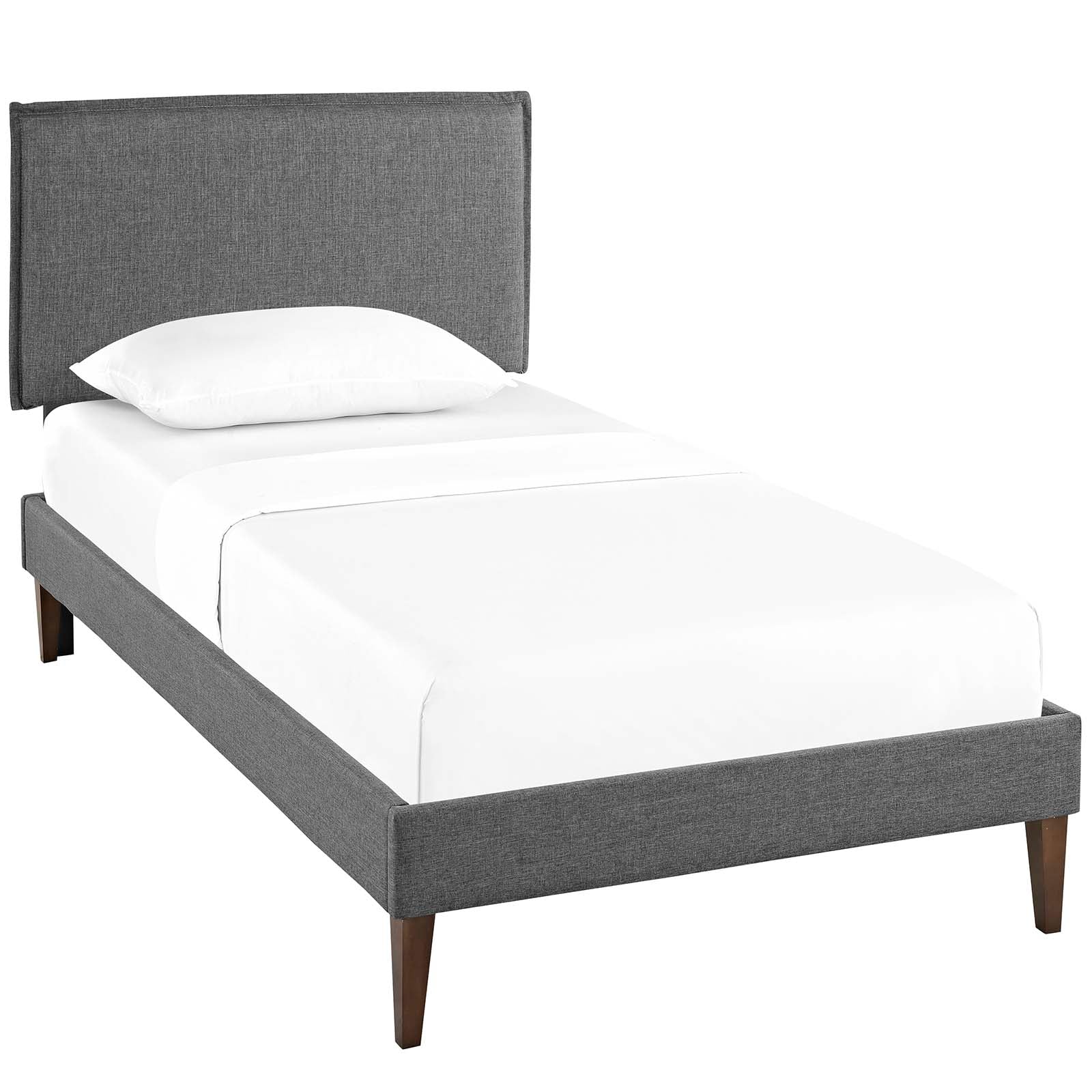Camille Fabric Twin Platform Bed with Squared Tapered Legs by Modway - Image 2