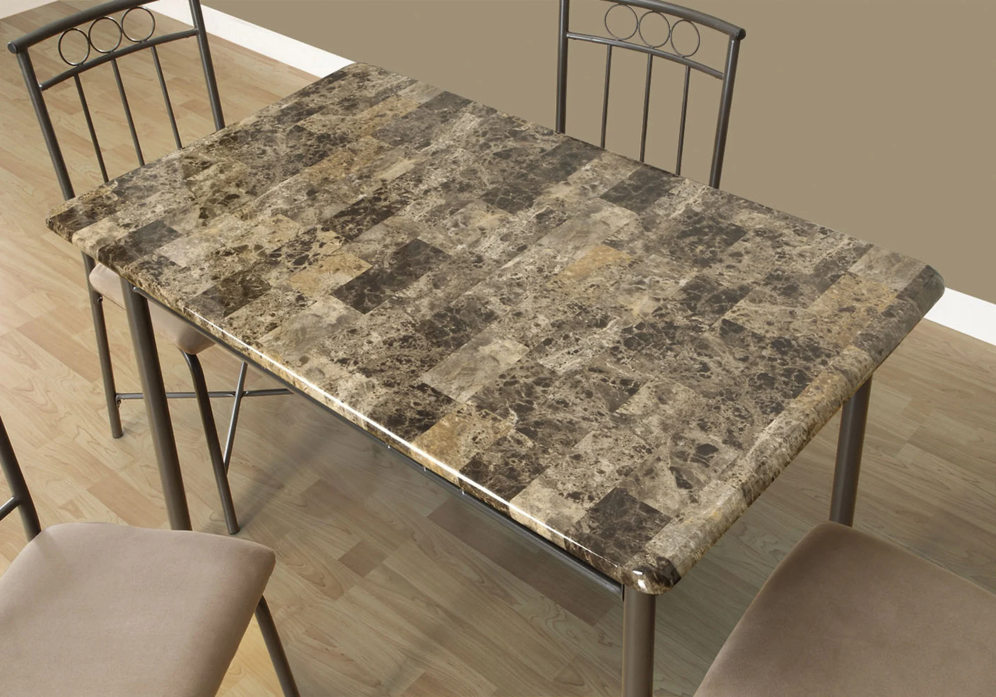 Cappuccino Microfiber Foam And Mdf 5Pcs Dining Set By Homeroots
