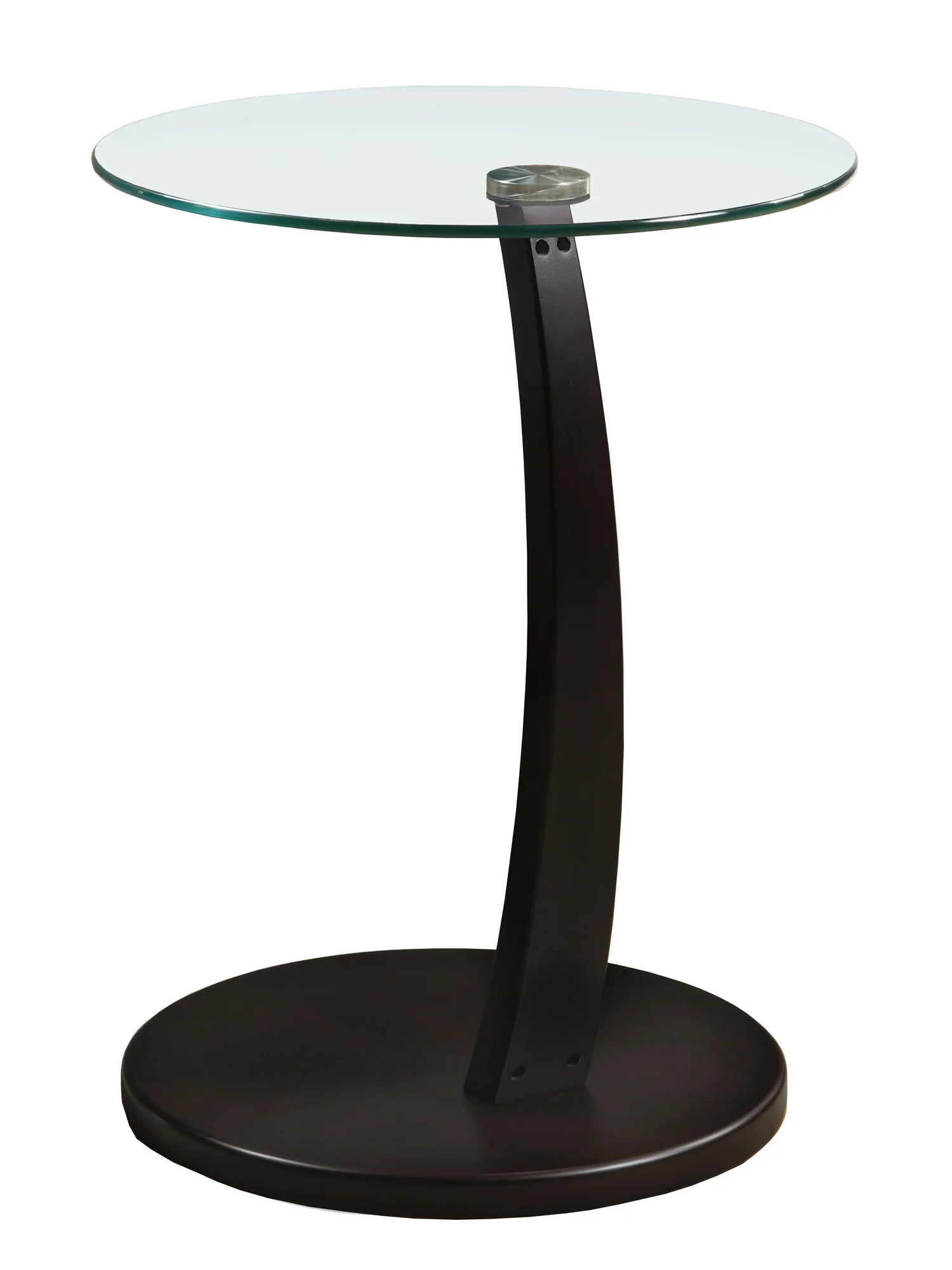 Cappuccino Particle Board Tempered Glass Accent Table By Homeroots