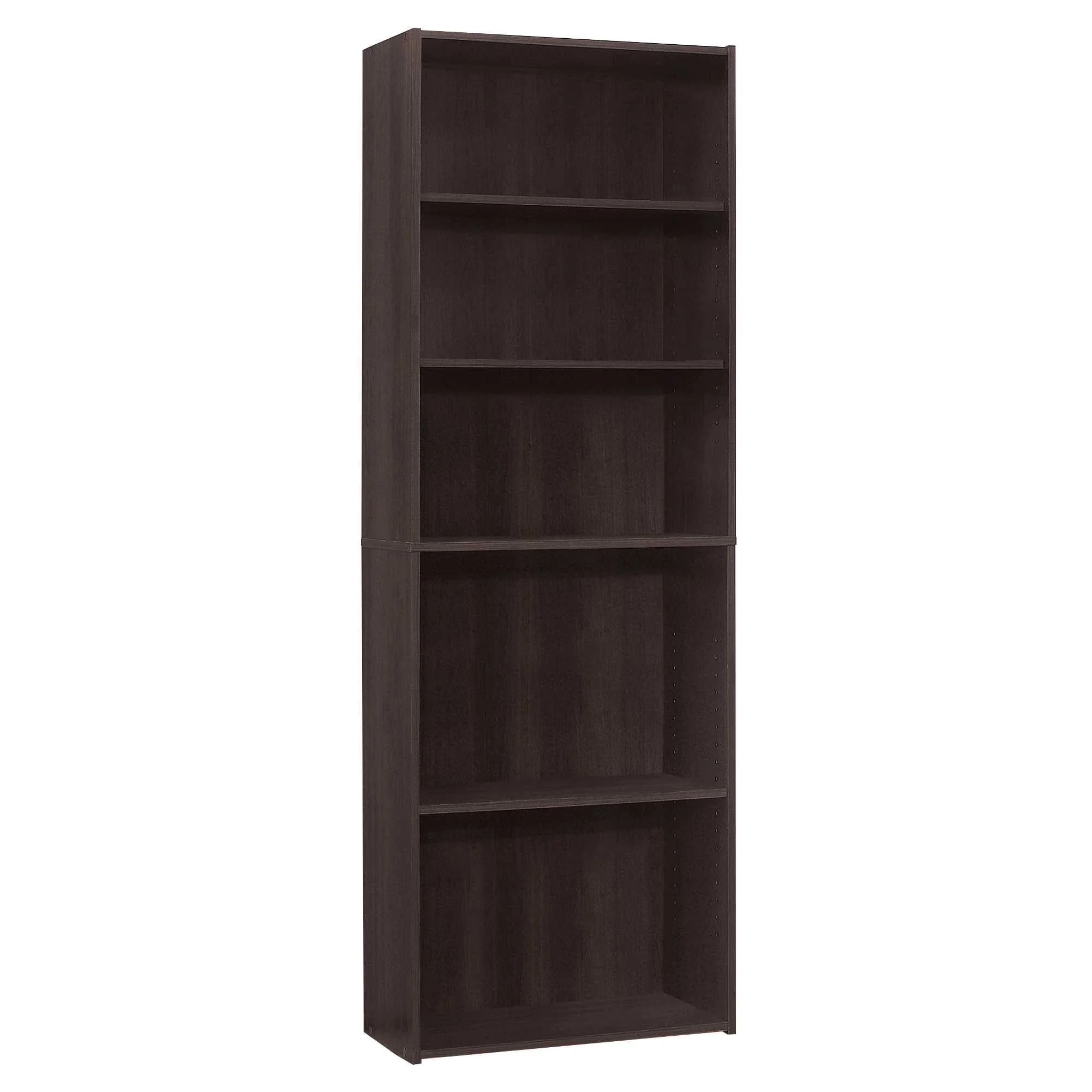 Cappuccino Wood Adjustable Bookcase By Homeroots