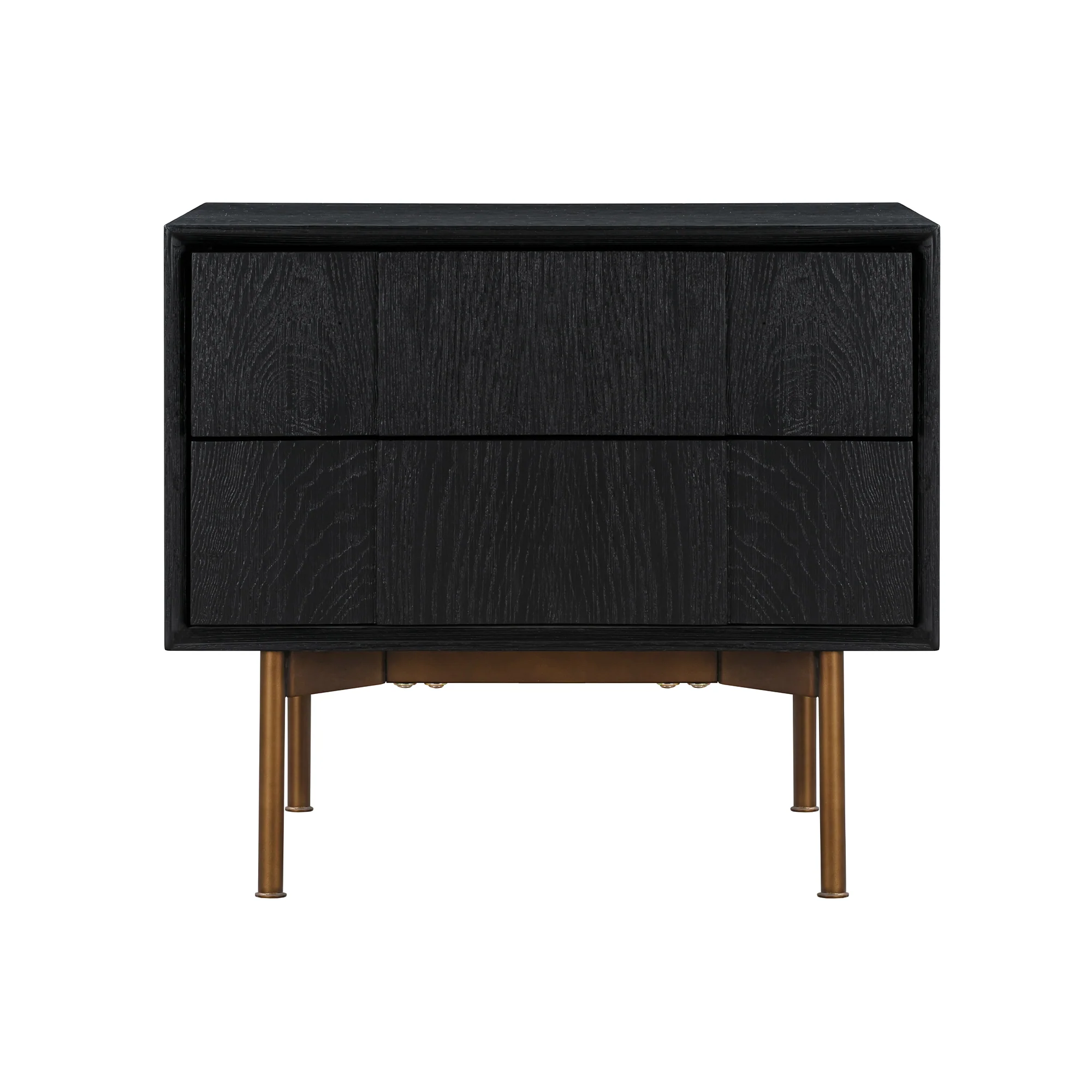 Carnaby Queen 3 Piece Bedroom Set in Black Brushed Oak Wood By Armen Living - Image 5