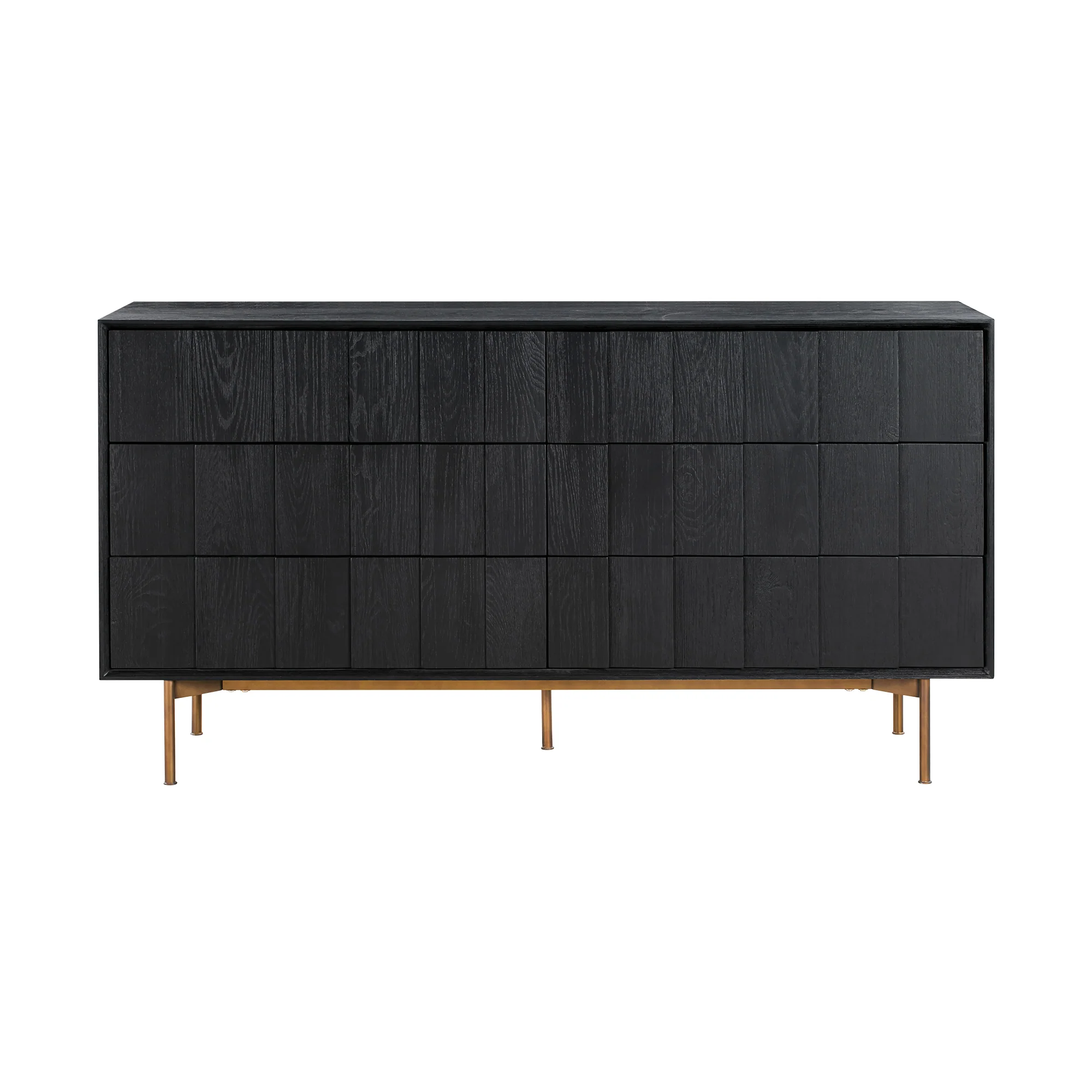 Carnaby Queen 4 Piece Bedroom Set in Black Brushed Oak Wood By Armen Living - Image 5