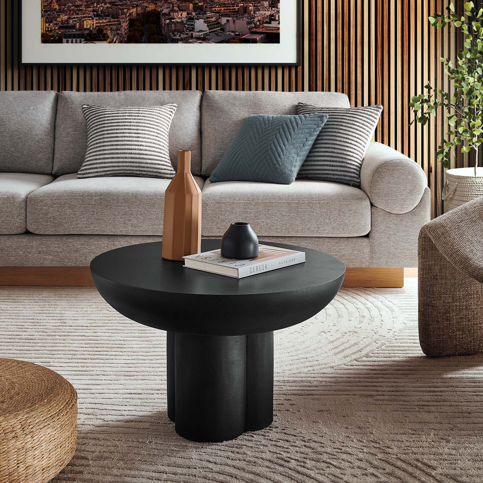 Caspian Round Concrete Coffee Table By Modway - EEI-6760